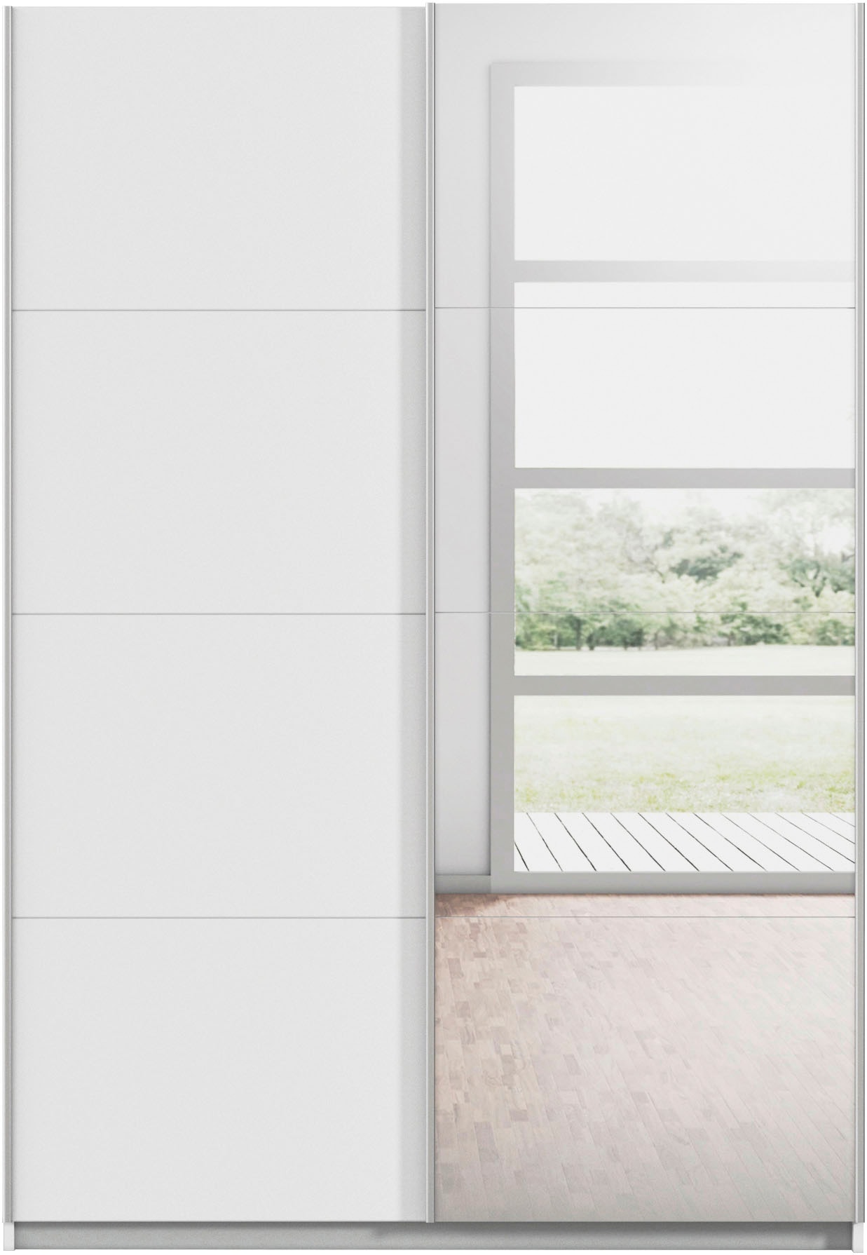 rauch Armoire à portes coulissantes »Subito Kleiderschrank Bestseller« Schlafzimmerschrank Schrank Garderobe mit 4 Spiegelelementen