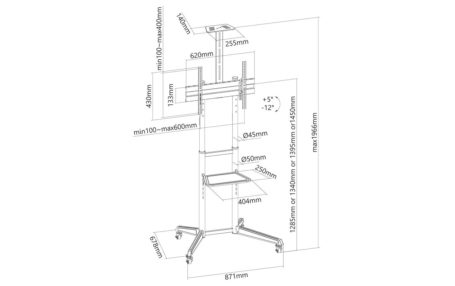  TV-Ständer »Neomounts by NewStar FL50-550BL1 bis 50 kg – Schwarz«