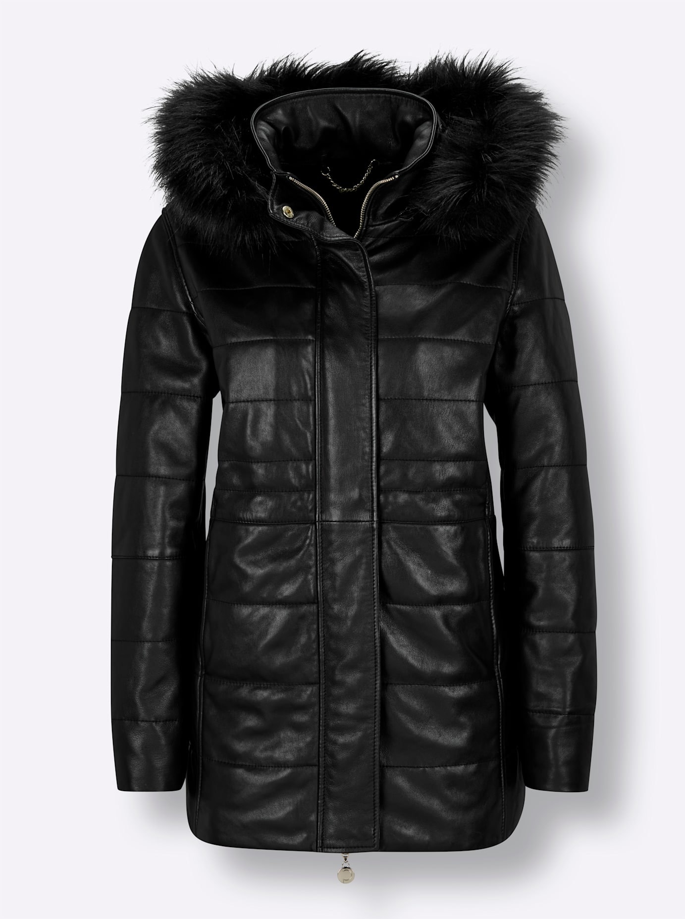 Mainpol Veste en cuir mit Kapuze