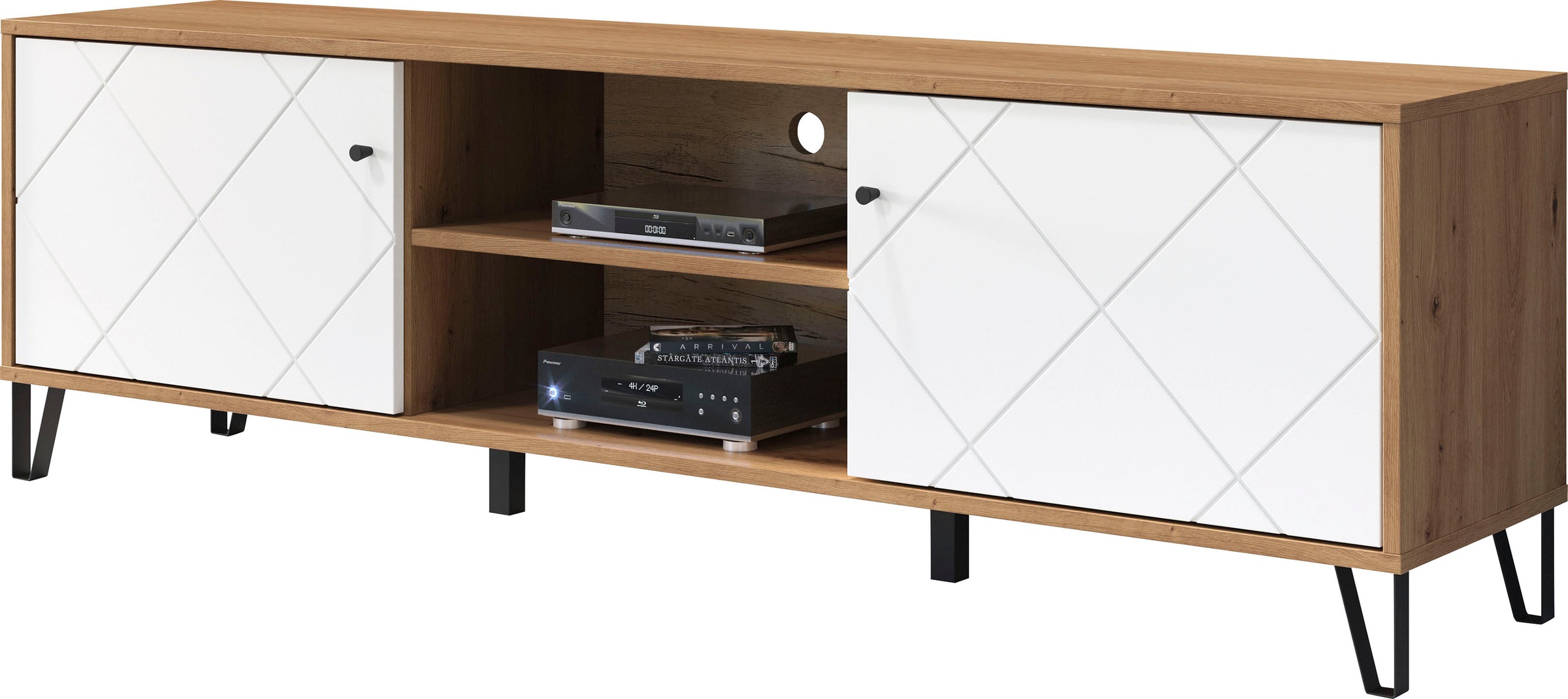 Home affaire Table basse »Tarragona TV-Kommode« Meuble TV avec 2 portes & 2 compartiments - (L/P/H) 183/40/56 cm