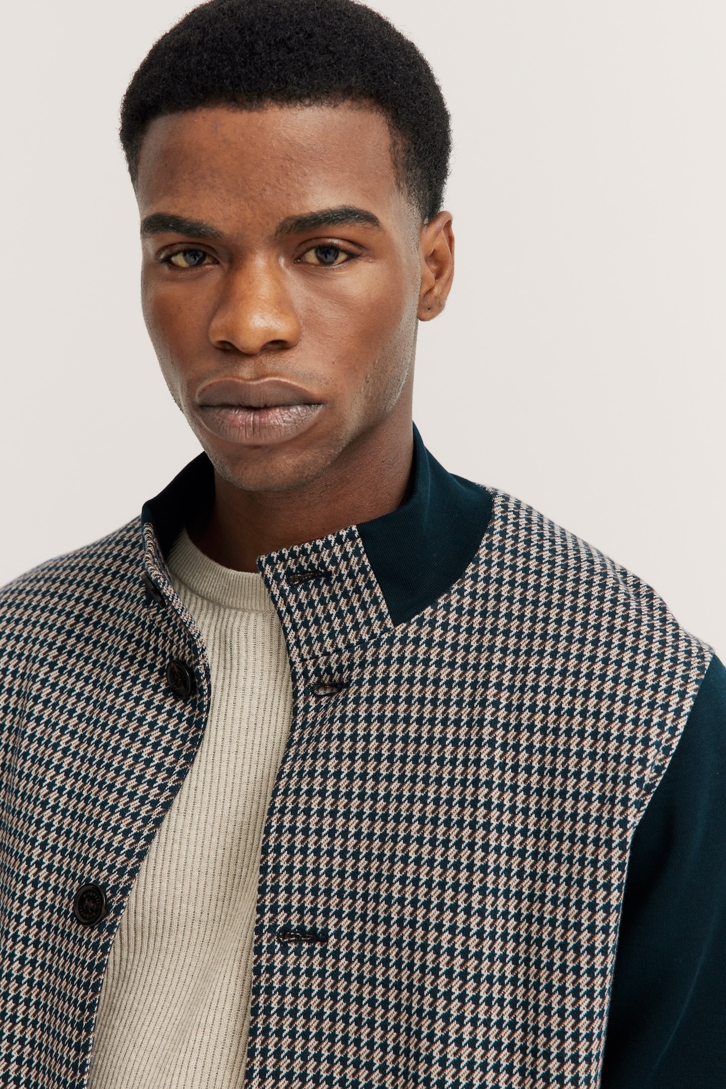 bugatti Sweatjacke mit Collegekragen