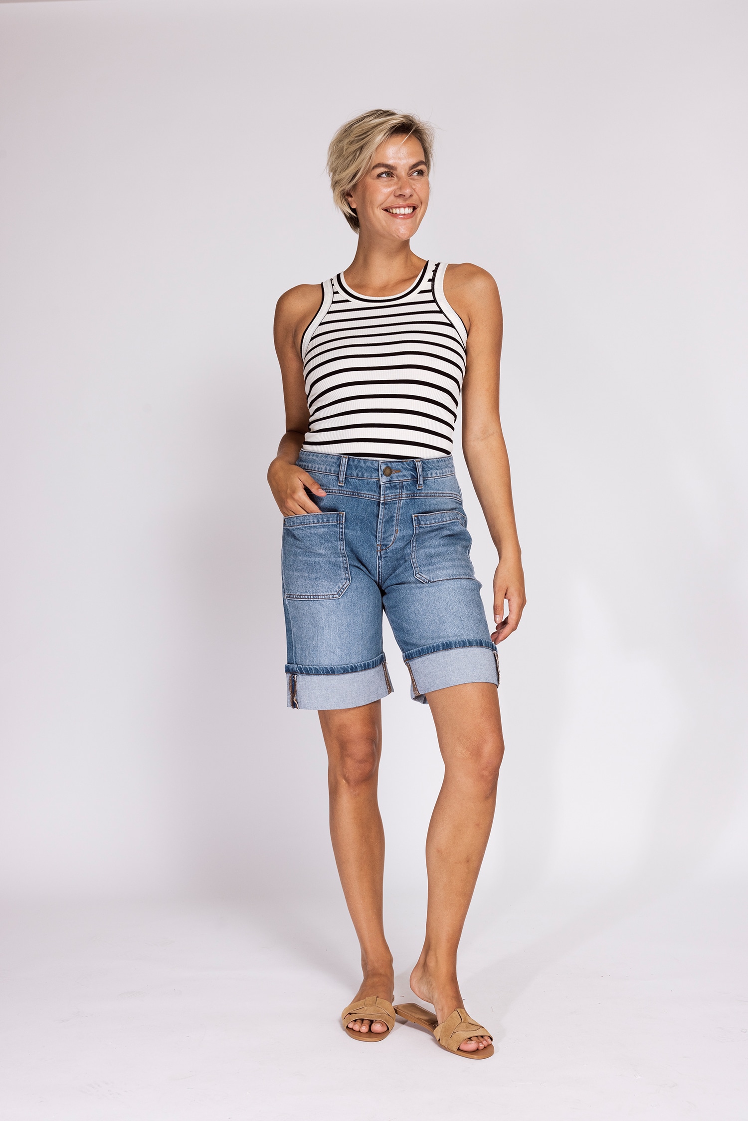 Zhrill Bermuda »KARLI DENIM SHORTS«  11 : coupe normale, pour les loisirs, avec revers larges, stretch