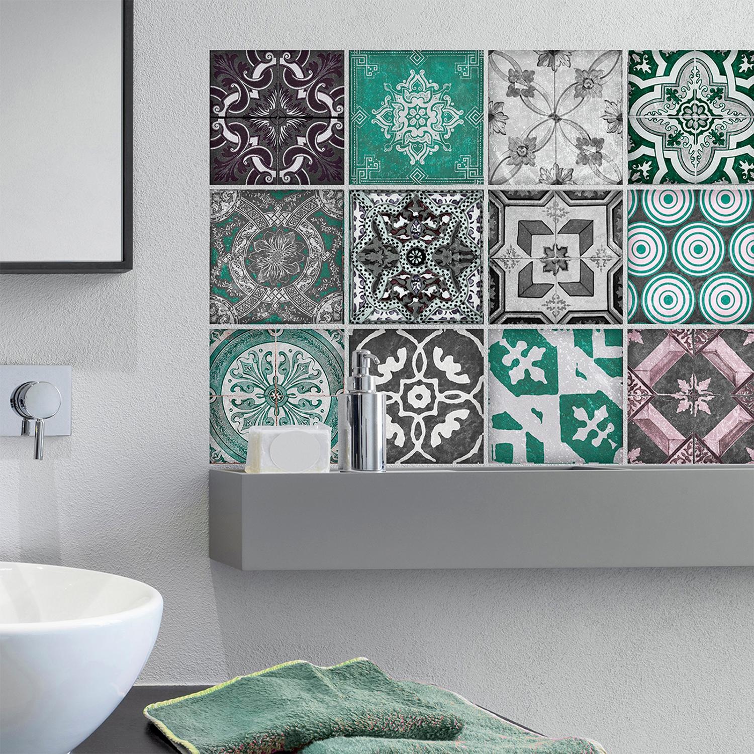 queence Fliesenaufkleber »Mosaik Muster« Stickerfliesen, selbstklebend, Sticker, 12er Set