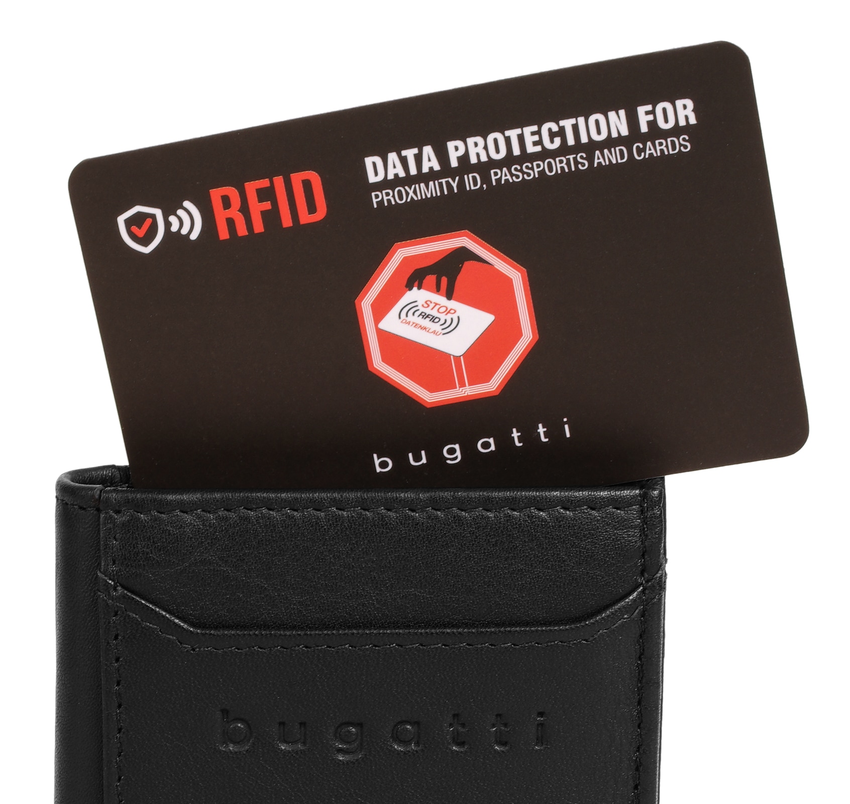 bugatti Porte-monnaie »BUGATTI Herren, Damen SECURE SLIM echt Leder« cuir véritable