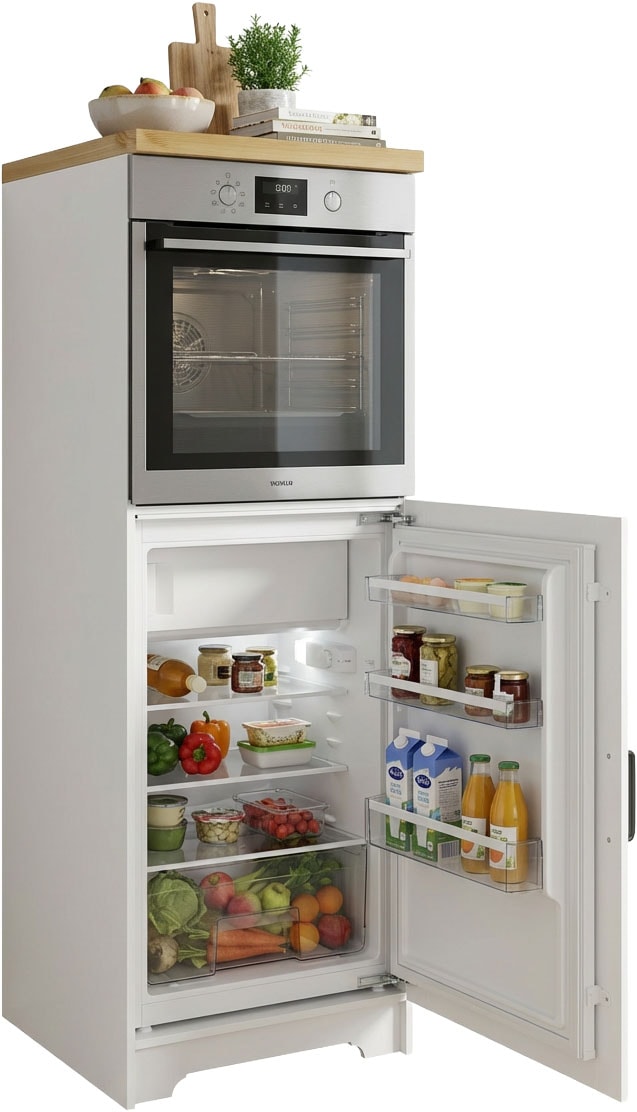 Home affaire Four/réfrigérateur encastrable »Meliss« aus massiver Kiefer, Breite 60 cm, Soft-Close-Funktion