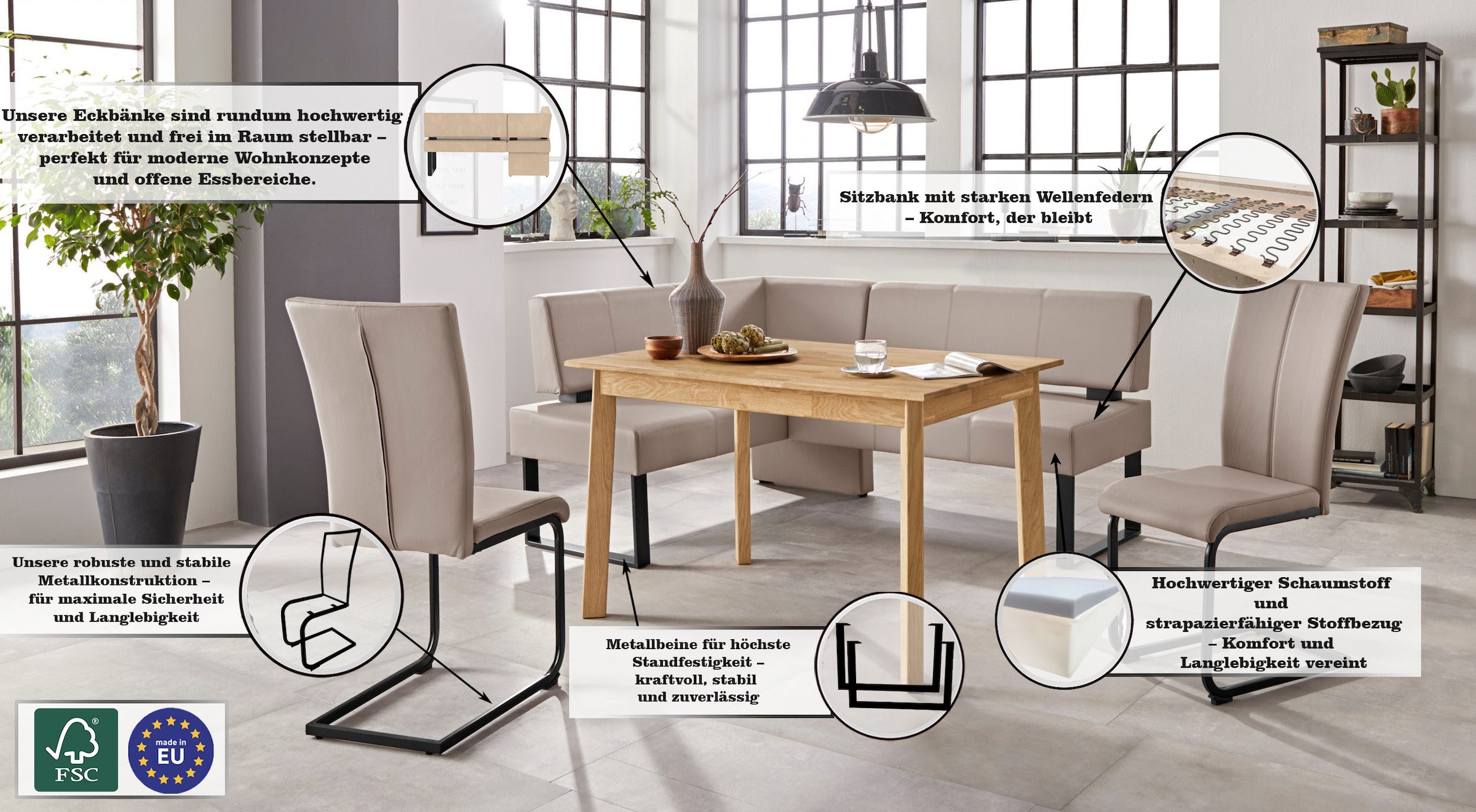 Home affaire Freischwinger »Oliver« () 2 Stk.Stuhl belastbar bis 120 Kg