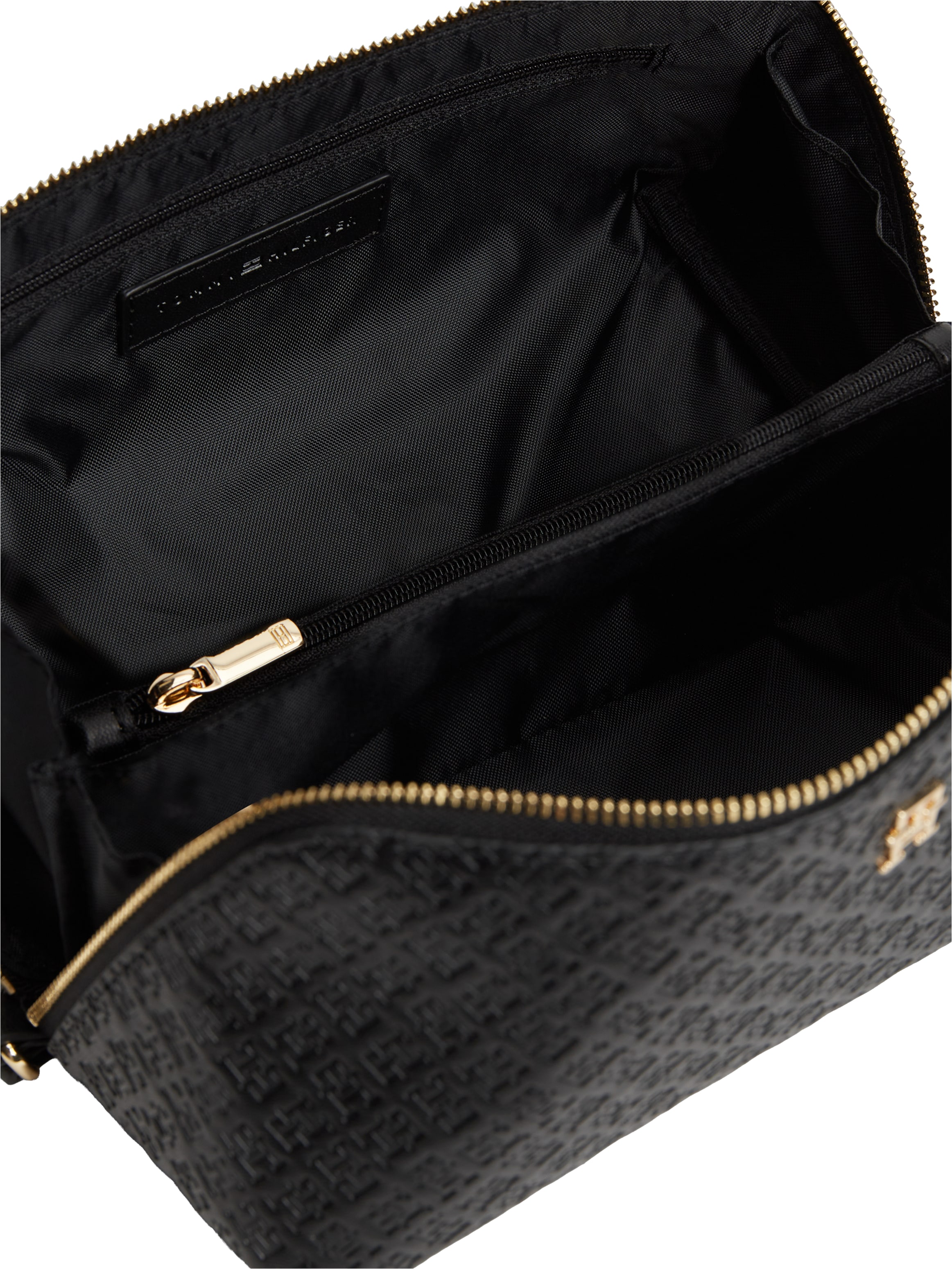 Tommy Hilfiger Nécessaire de toilette »TH ICON DOUBLE WASHBAG MONO« Trousse de toilette unisexe, trousse cosmétique avec embossage de logo sur toute la surface