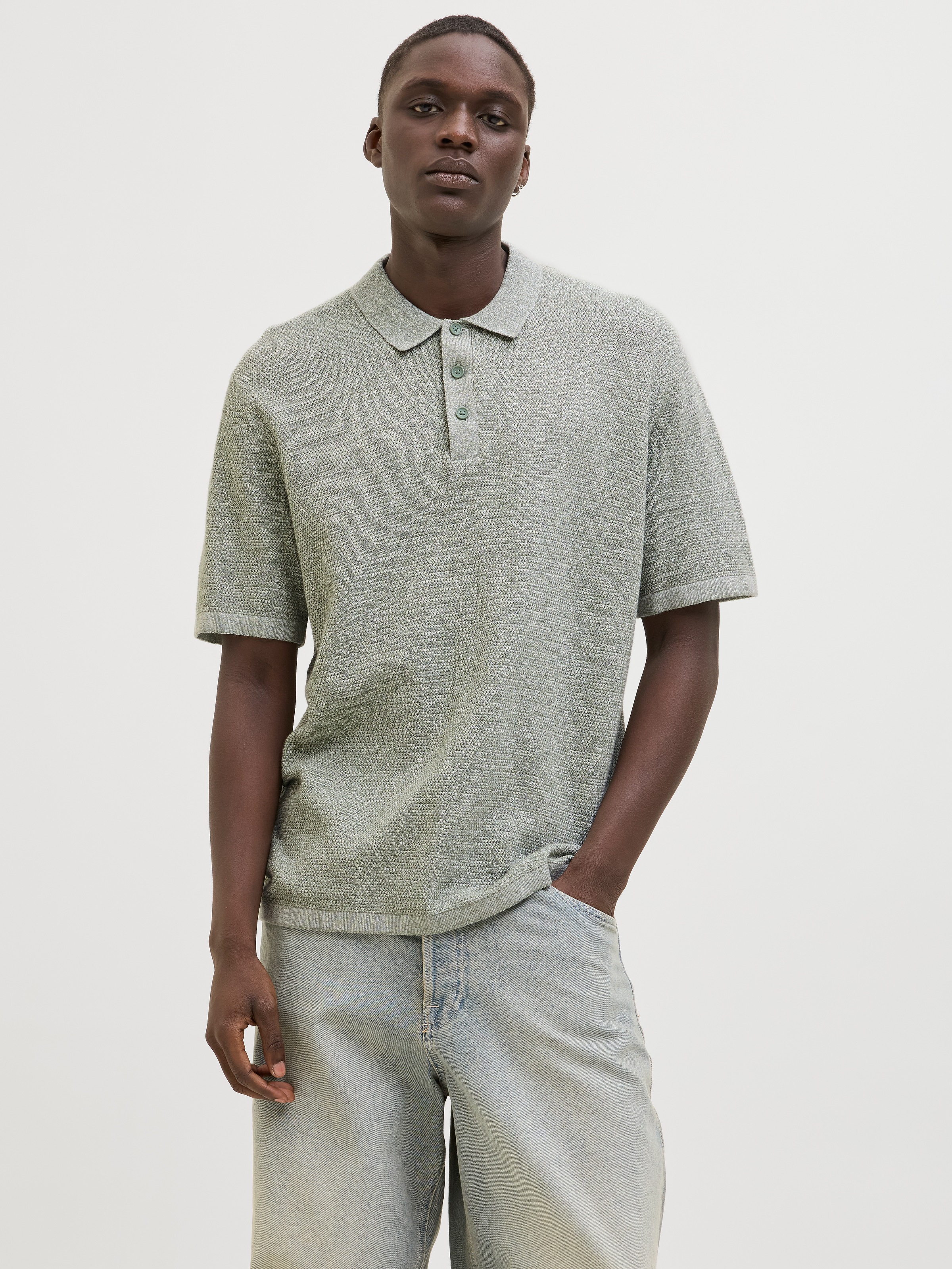 Jack & Jones Kurzarmpullover »JJEGEORGE KNIT POLO SS SN« mit Polo Kragen