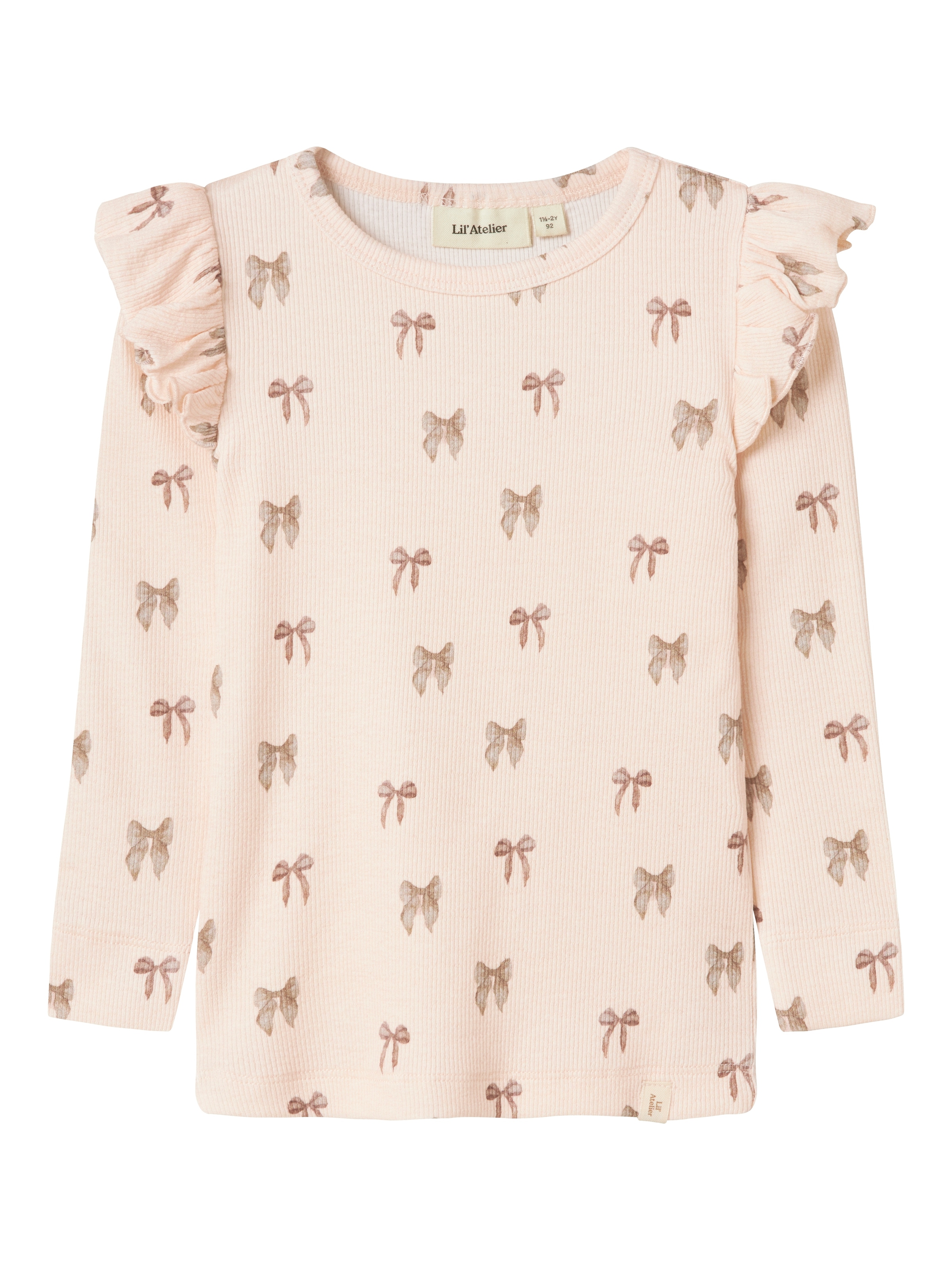 Lil' Atelier Langarmshirt »NMFGAVO EKO LS SLIM TOP LIL NOOS« mit Rüschen, weiche Jersey Rippqualität