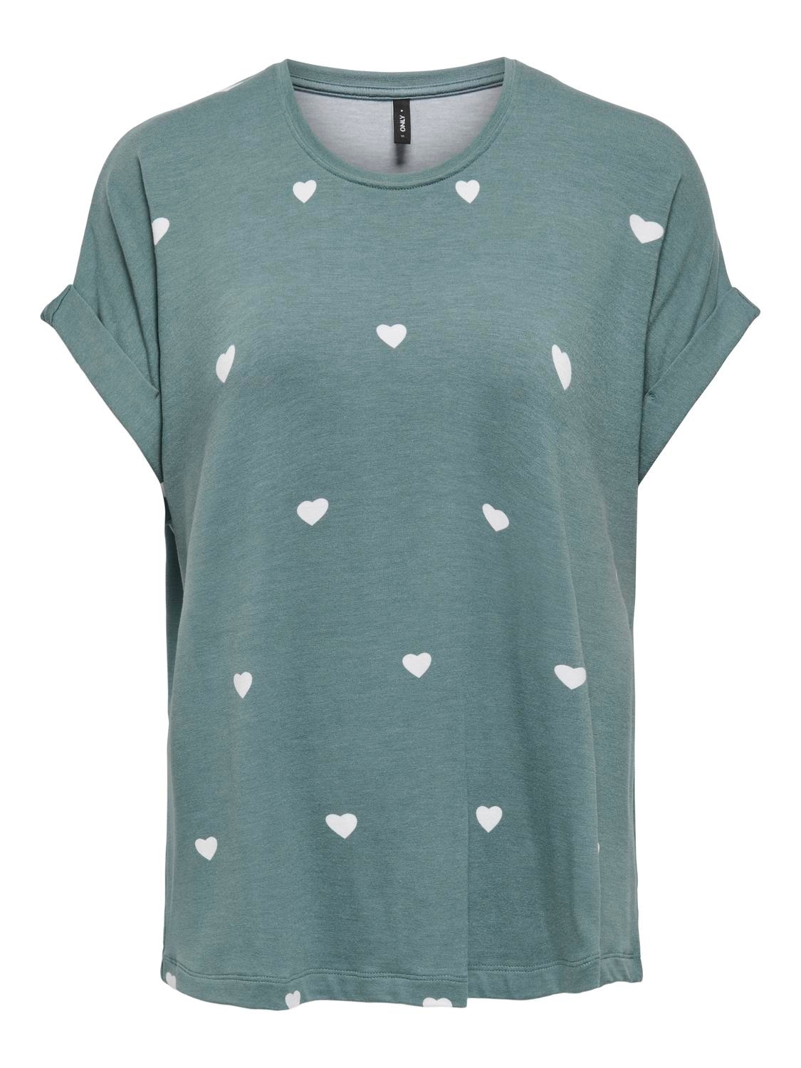 ONLY Kurzarmshirt »ONLMOSTER S/S AOP TOP CS JRS« Viskosemischung, regular fit, Rundhals