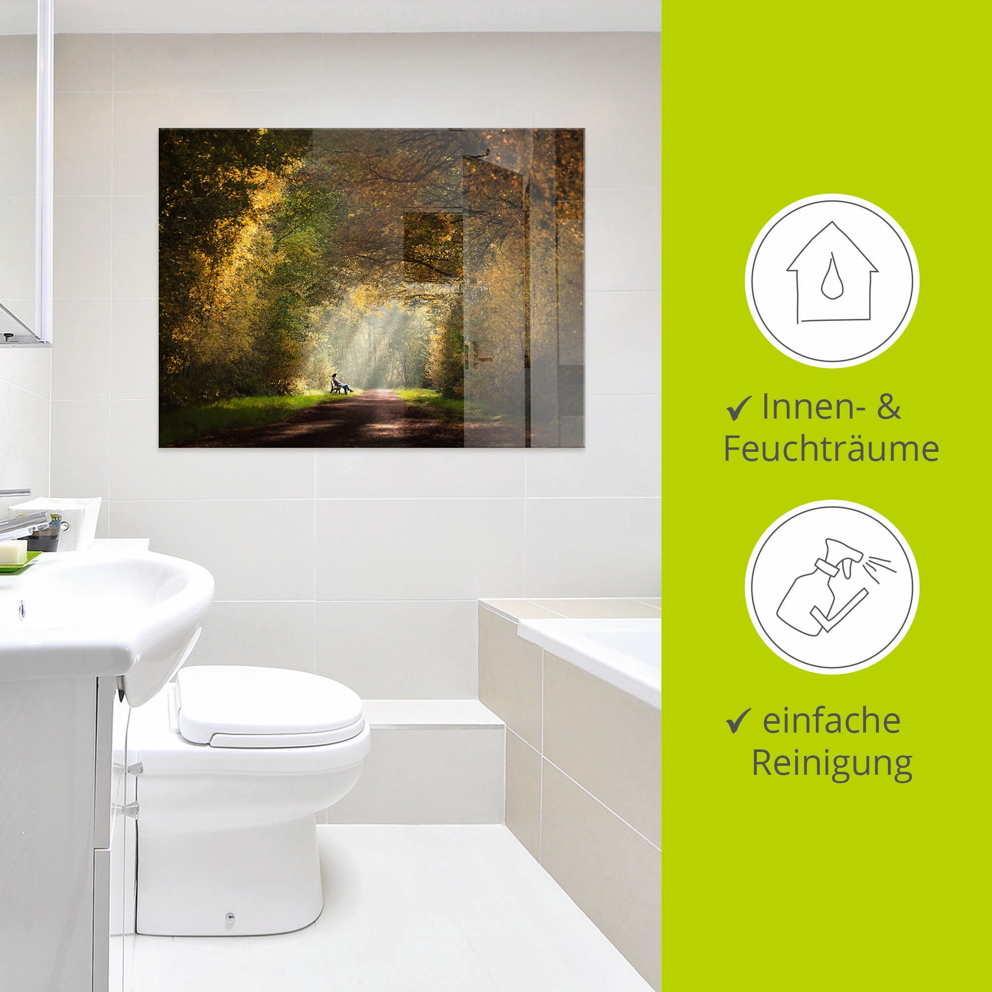 Artland Glasbild »Licht am Ende des Tunnels...« Wald 1 Stk. tlg. in verschiedenen Grössen