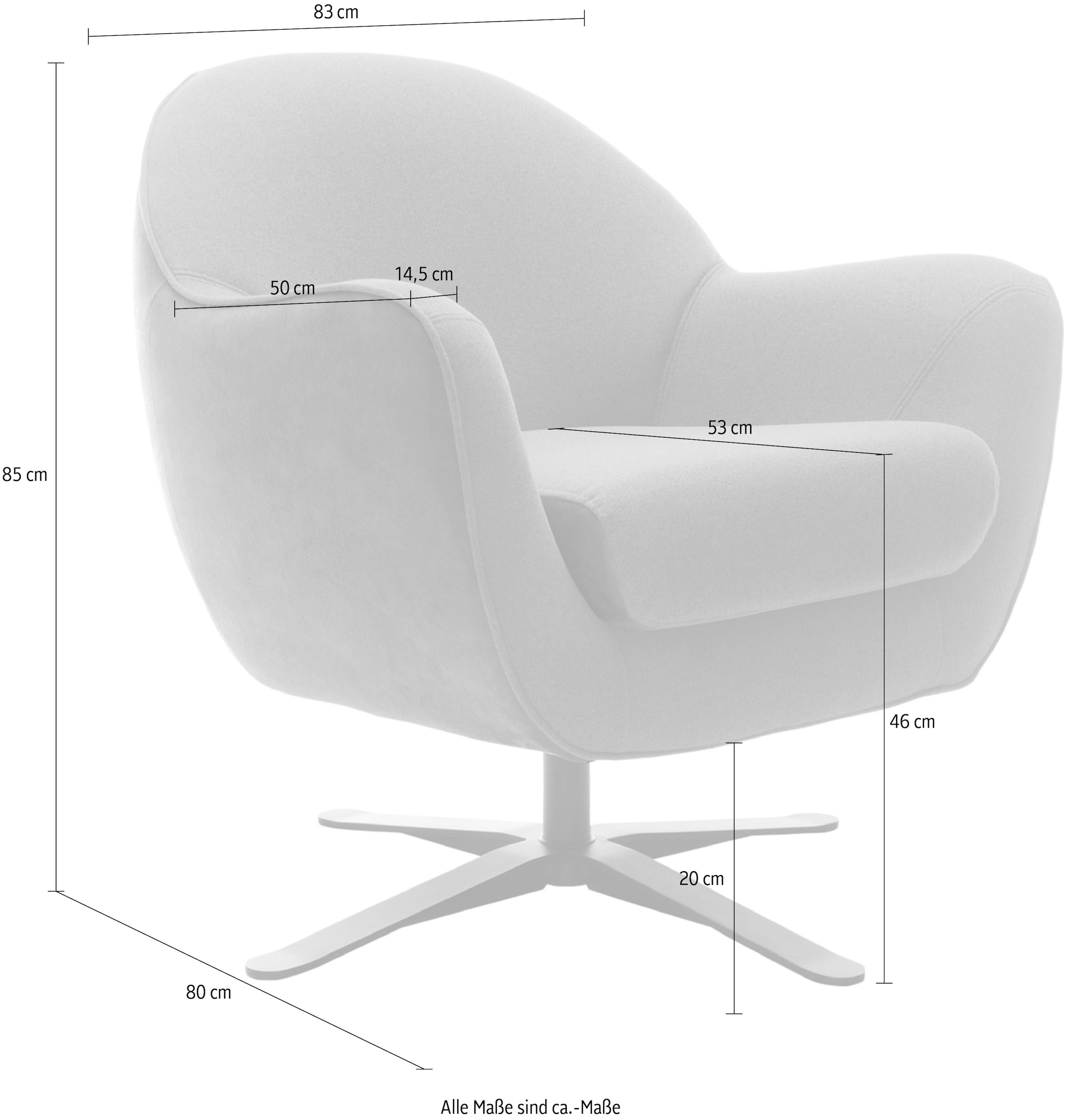 TRENDMANUFAKTUR Fauteuil pivotant »Mira, Loungesessel« au style intemporel et moderne avec fonction de rotation pratique