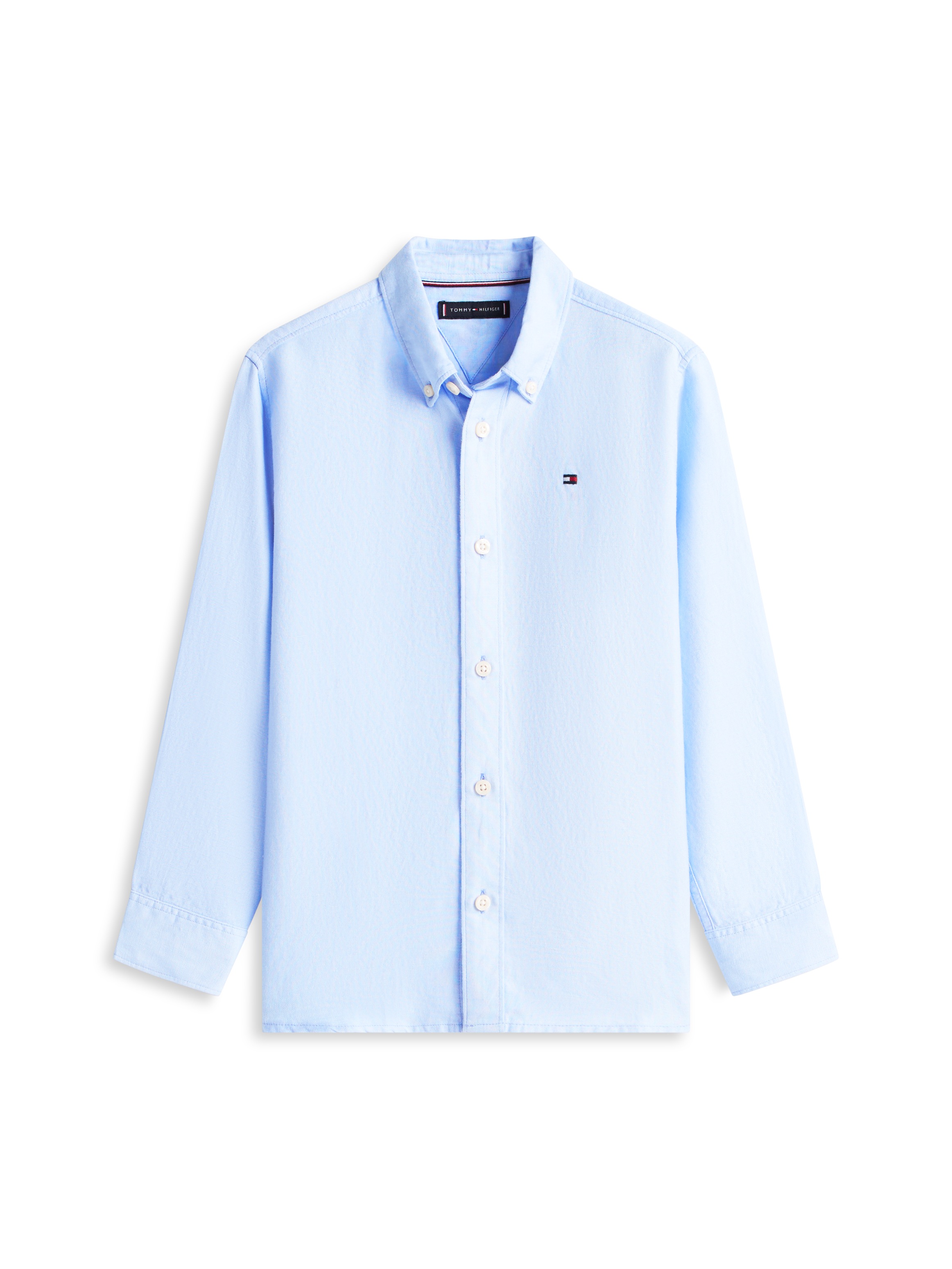 Tommy Hilfiger Langarmhemd »LINEN BLEND RELAXED SHIRT LS« mit Brusttasche, Logostickerei
