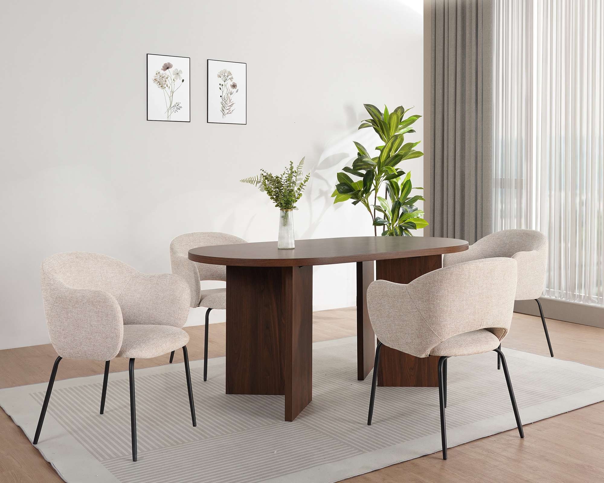 GOODproduct Esstisch »Callii« Oval, feste Tischplatte in edler Holzoptik, verschiedene Grössen