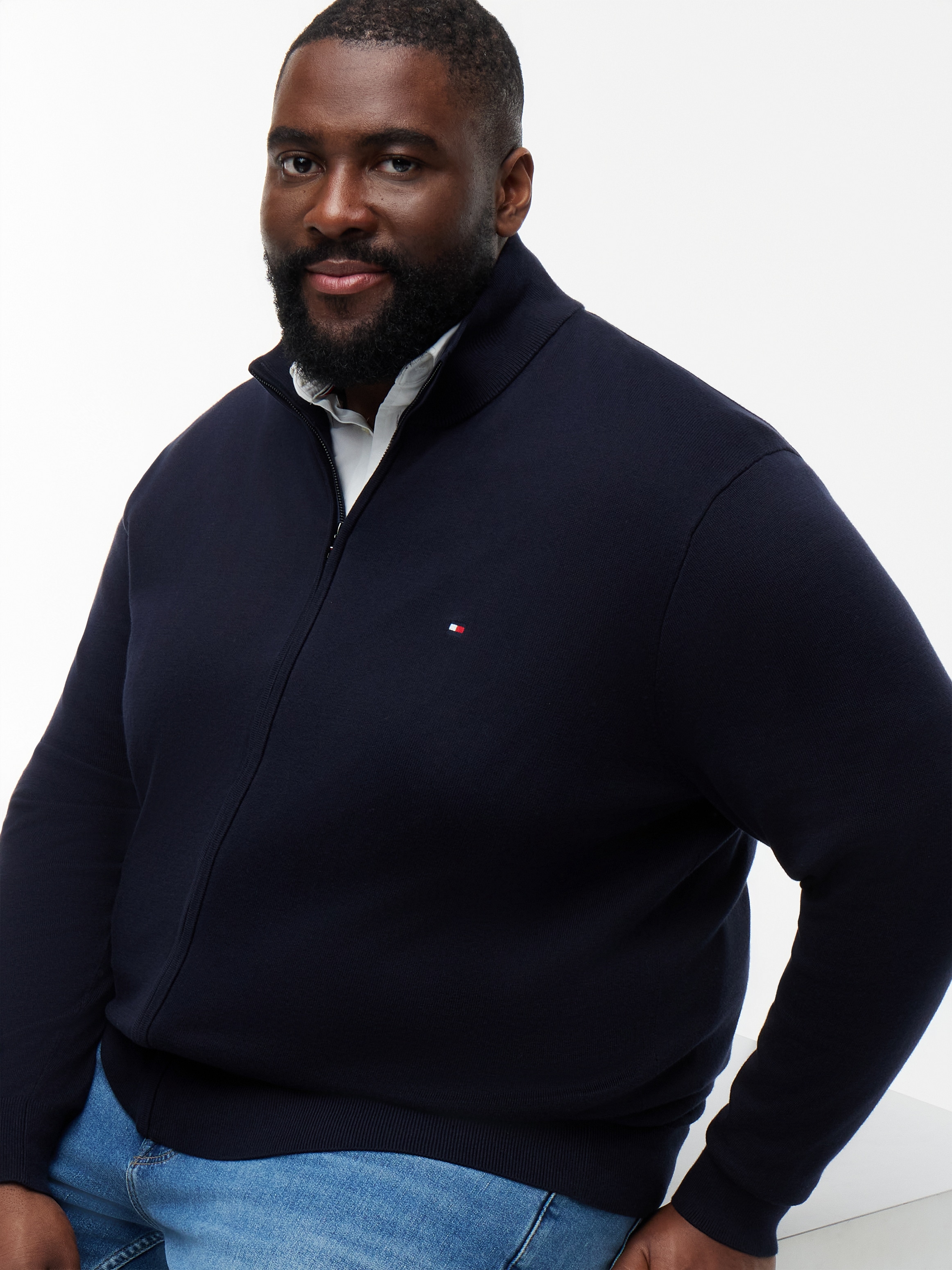 Tommy Hilfiger Big & Tall Veste en tricot »BT-ESSENTIAL COTTON ZIP THRU-B« grandes tailles