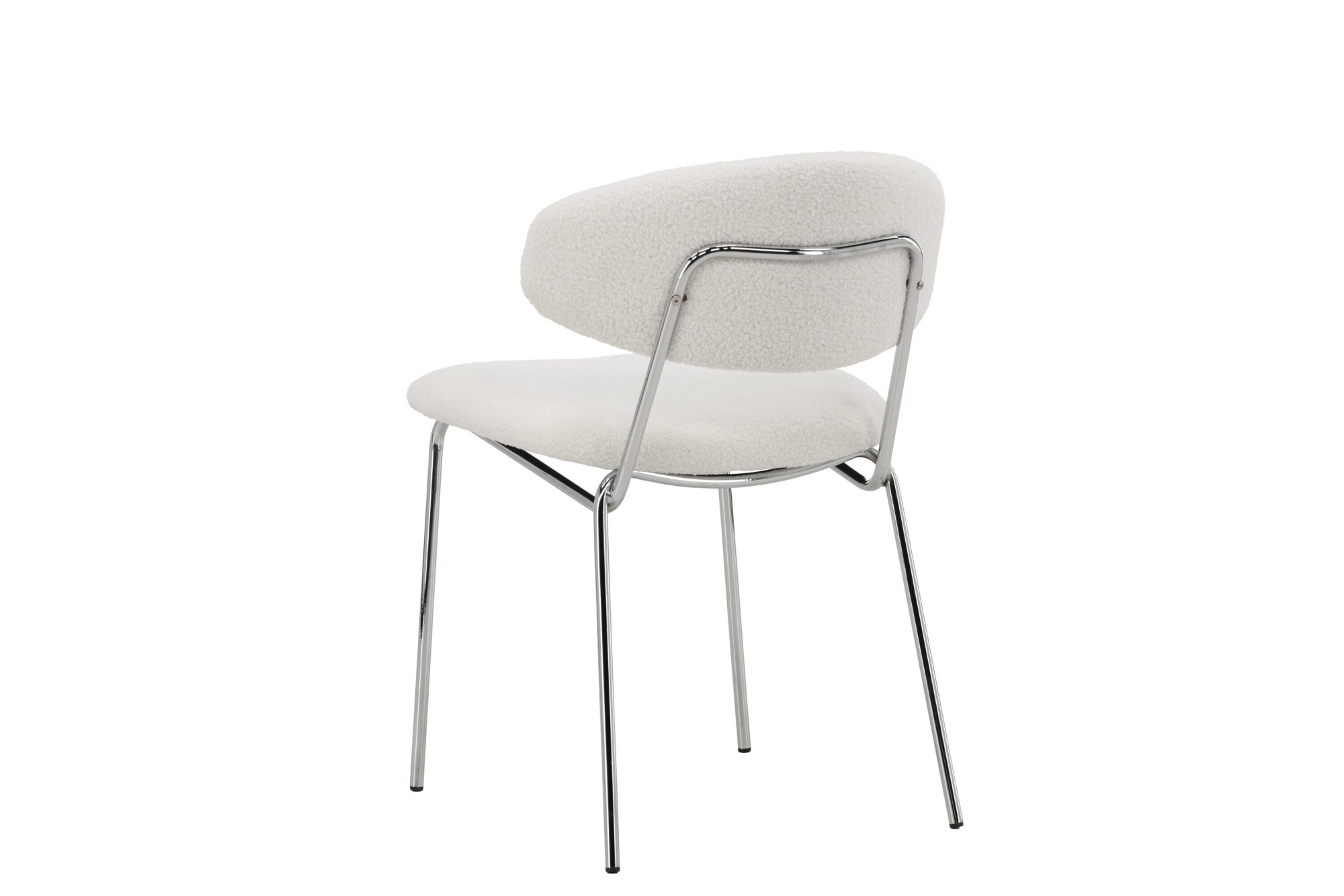 Venture Home Chaise de salle à manger »Chico, 2er-Set Esszimmerstühle in Bouclé, abgerundet, 150 kg belastbar« () chaise rembourrée, revêtement bouclé, pieds en acier, arrondi, moderne