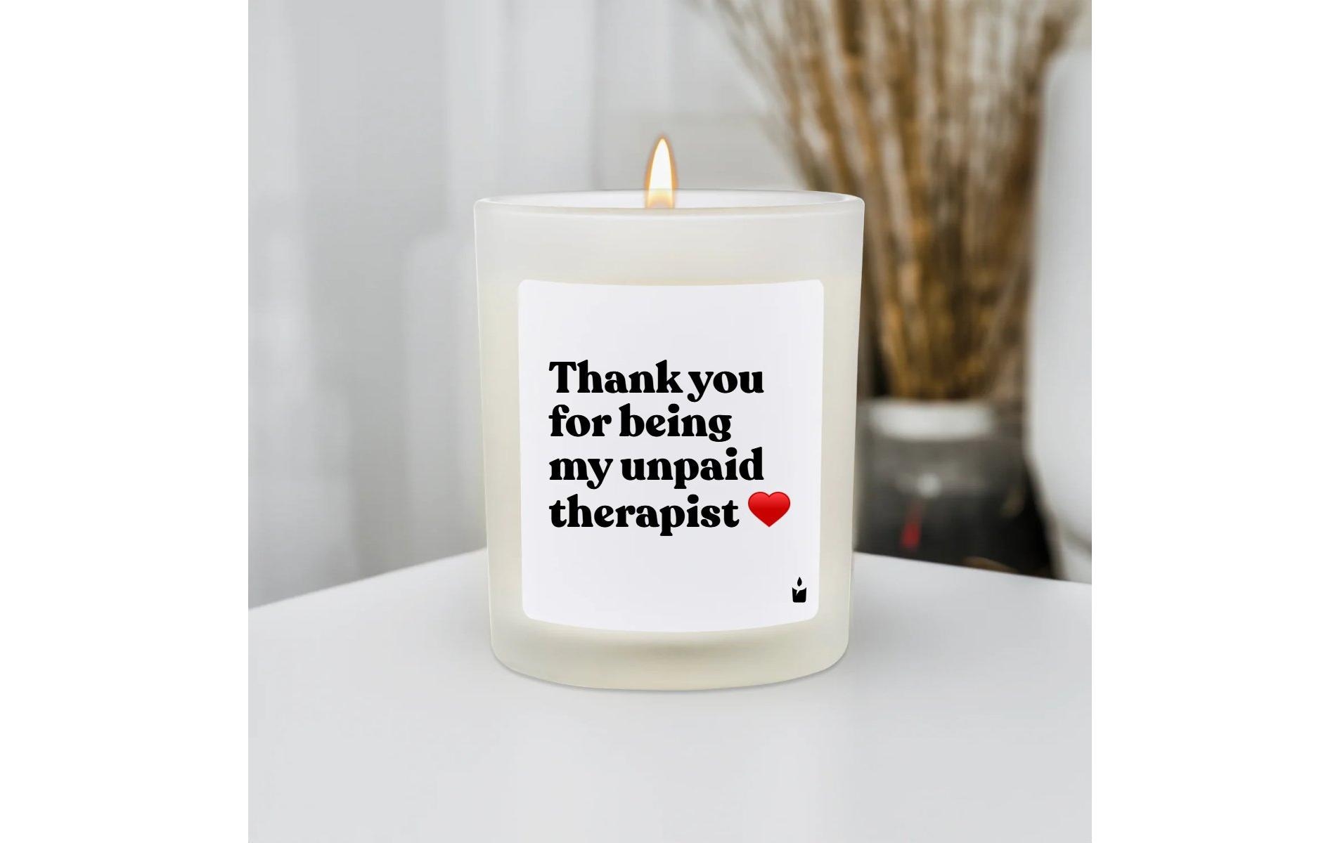   Bougie parfumée »ChattyCandles Thank you for being my unpaid therapist 6,7 x 8 cm«
