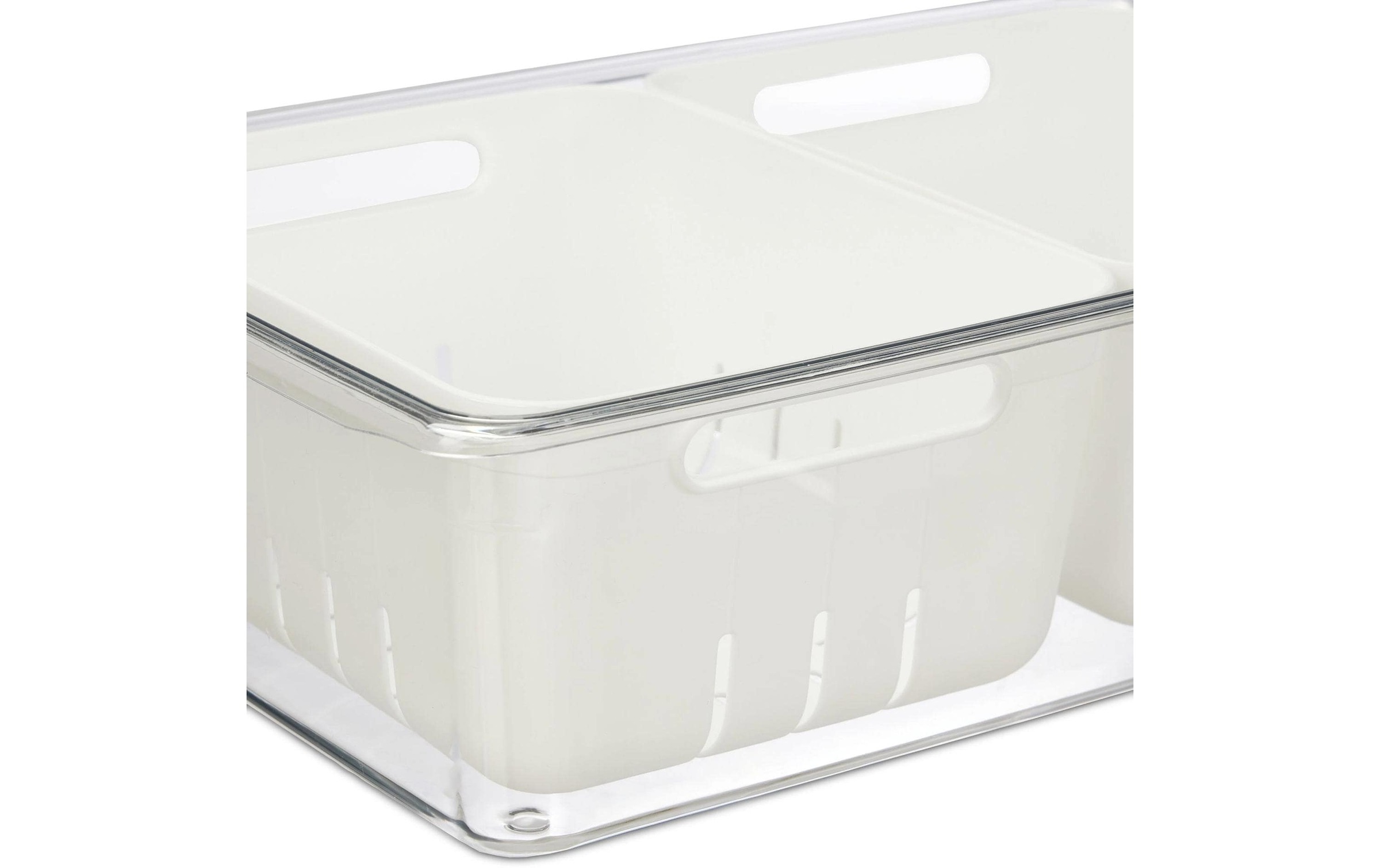 relaxdays Organizer »800 g, 3 Stück, Transparent/Weiss«