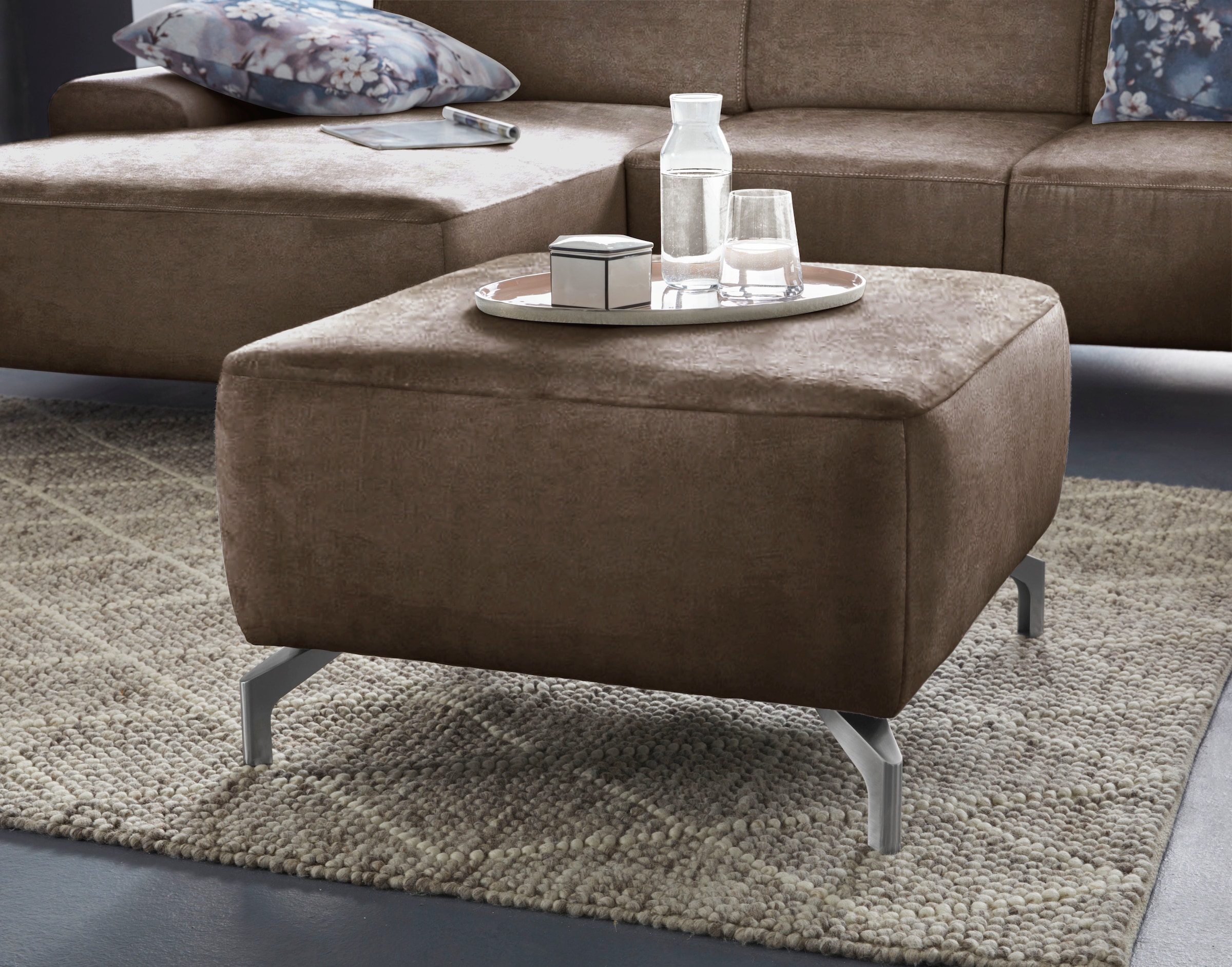 sit&more Tabouret »Gizeh« Fusshöhe 12 cm, wahlweise in 2 unterschiedlichen Fussfarben