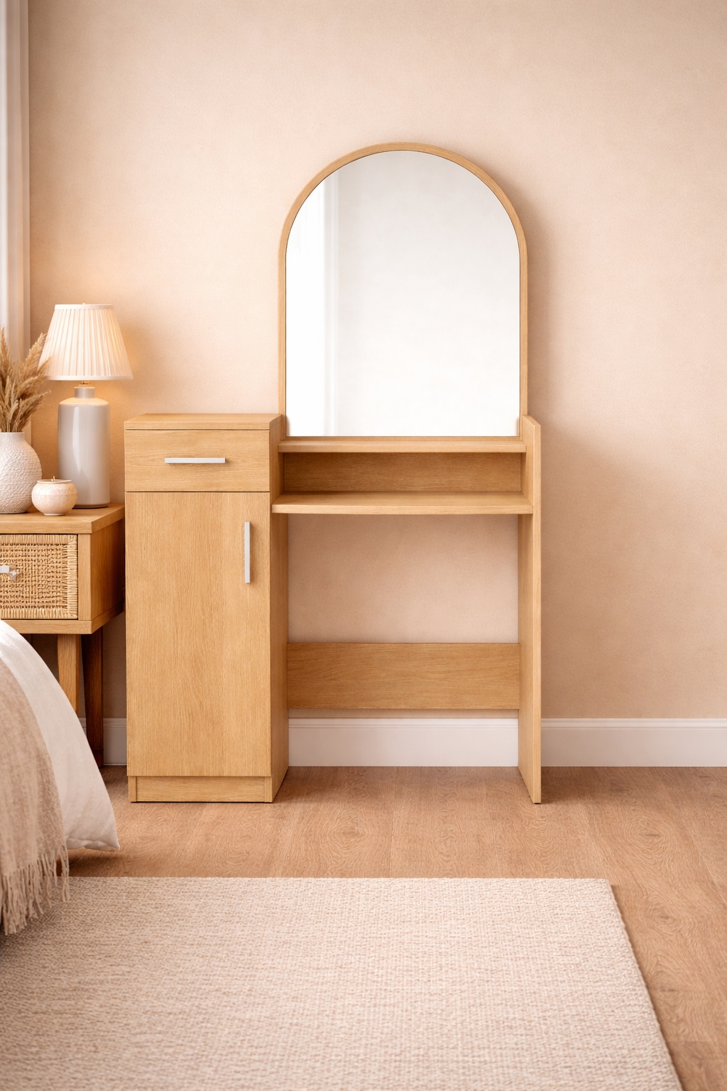 GOODproduct Coiffeuse »Trympo 1, Kosmetiktisch, Frisiertisch, Schminkkommode, Toilettentisch« Schminktisch mit Spiegel und Stauraum (1 Schublade, 1 Tür)