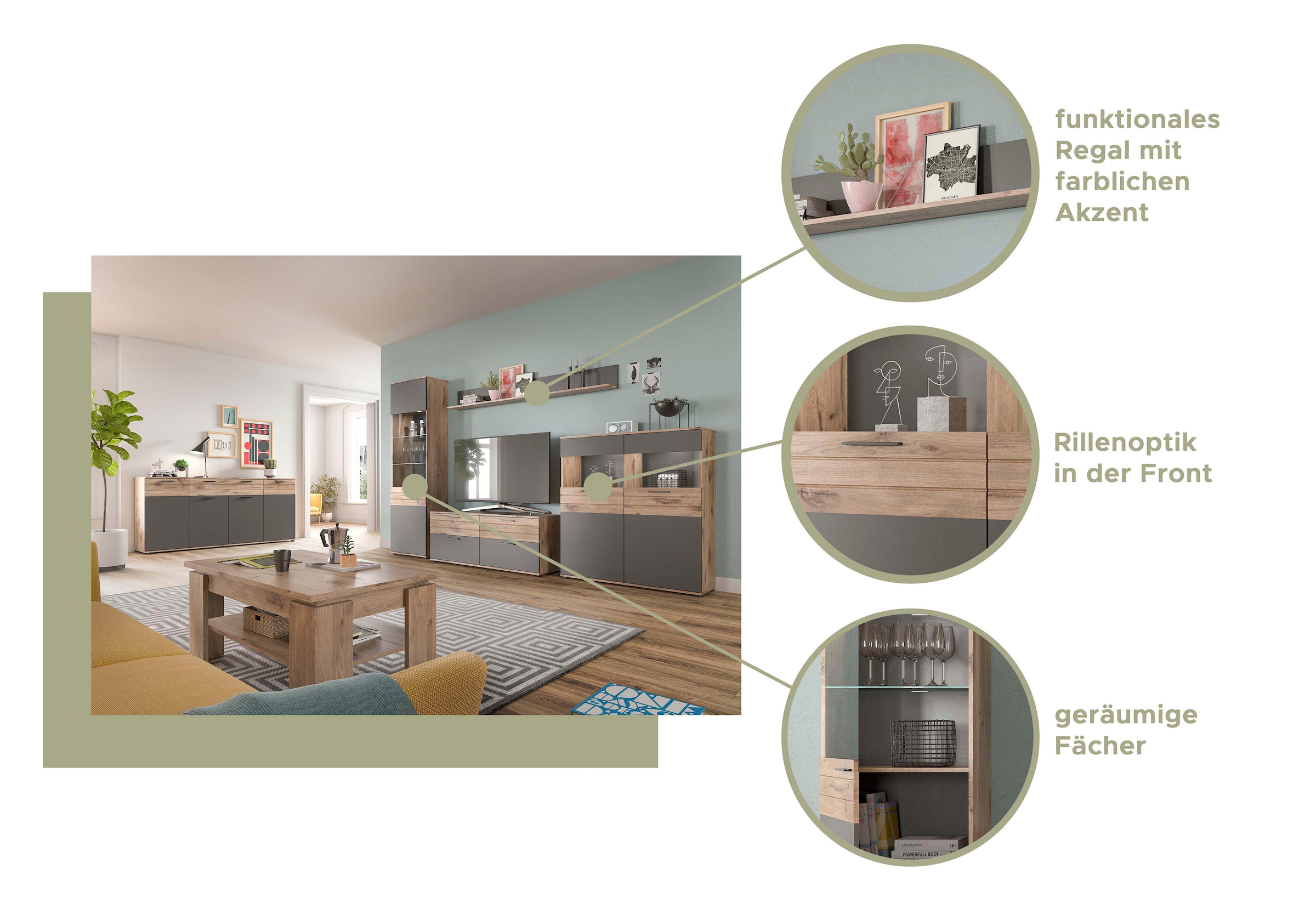 Home affaire Lowboard »Riga« Breite 194 cm