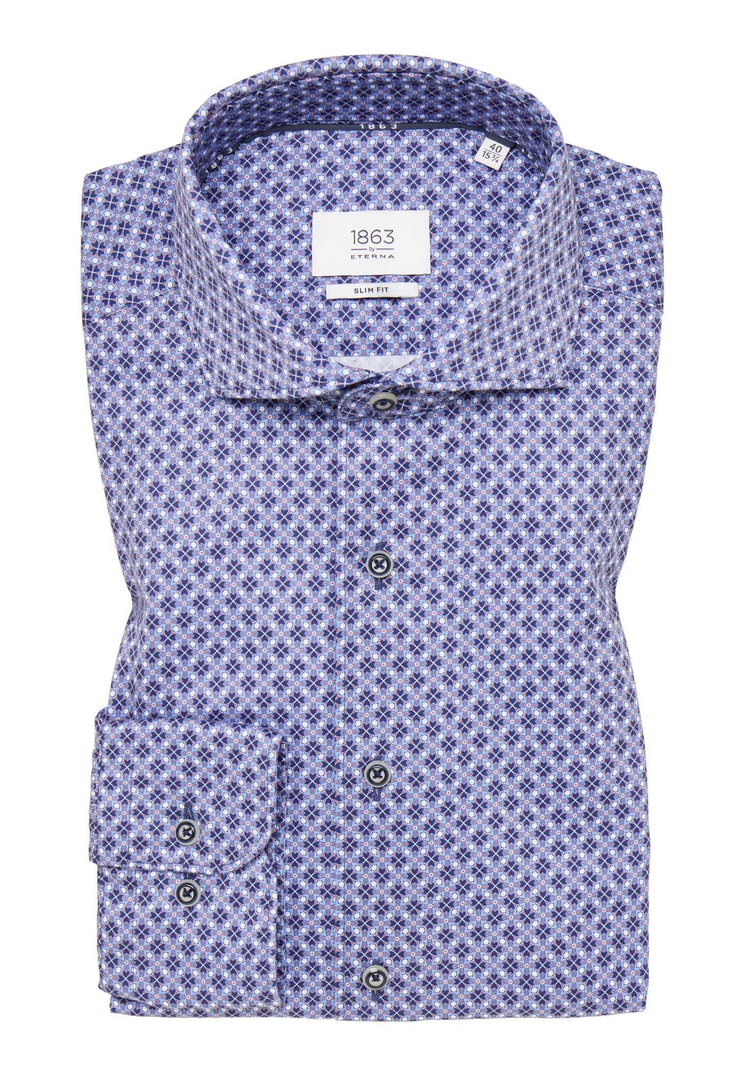 Eterna Langarmhemd »SLIM FIT« EASY IRON (bügelleicht)