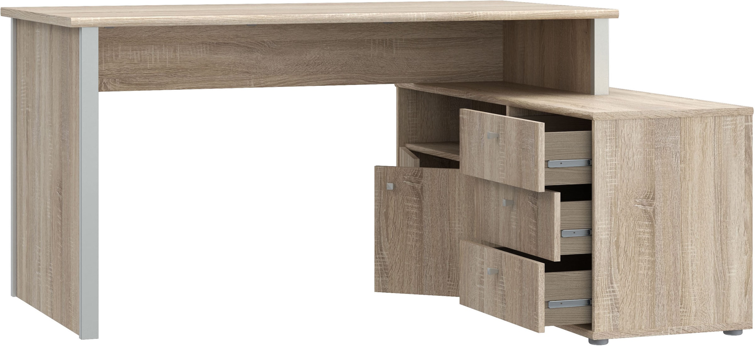 FORTE Bureau d'angle »Tempra« beaucoup de rangement, largeur 151 cm