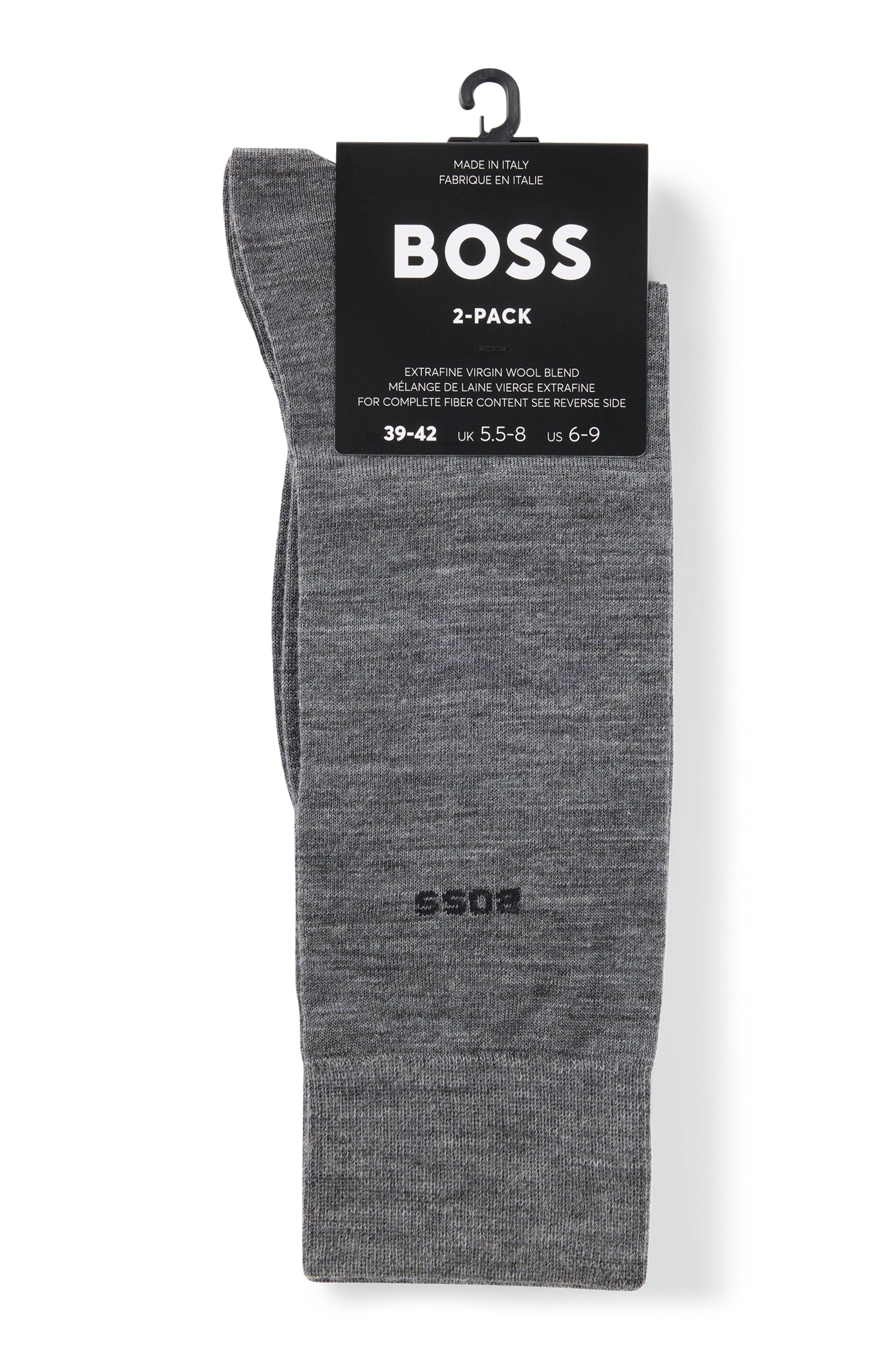 BOSS Socken »2P RS Uni WO« Packung, 2 Paar tlg. mit eingesticktem Markenlogo