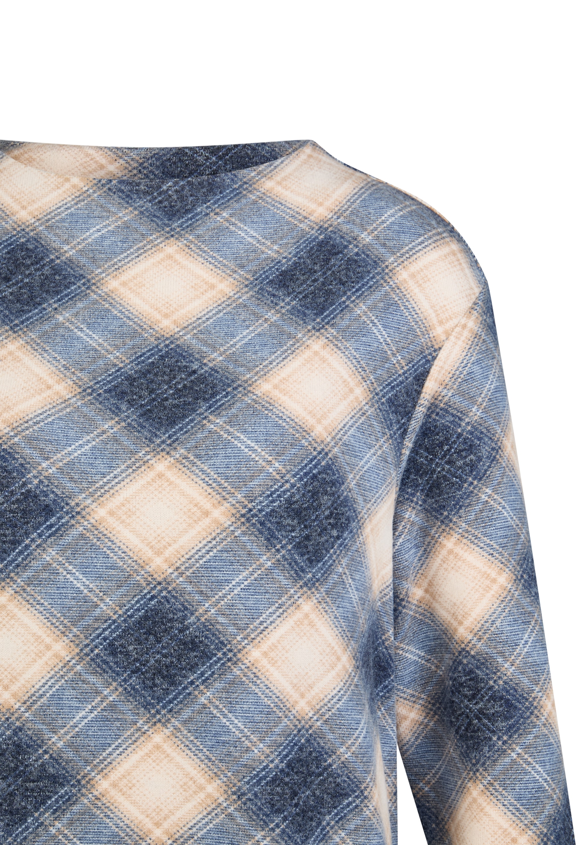 Rabe T-shirt à manches longues im Karo-Look und mit  Viskose/Stretch