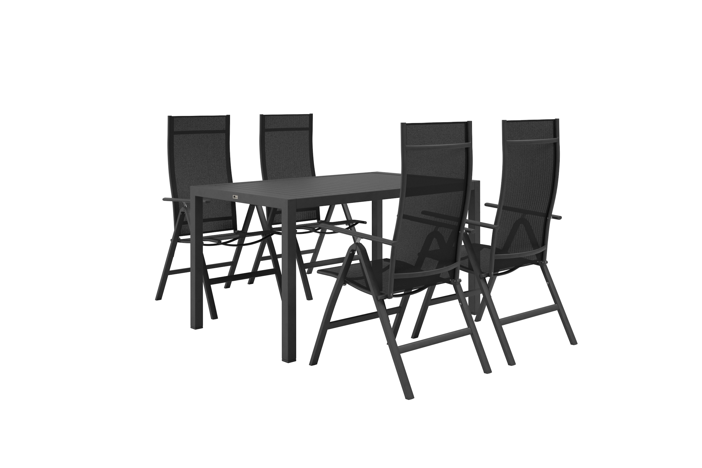 KONIFERA Garten-Essgruppe »»Messina«« Set, 4x Sessel, Tisch 90x160x75 cm, Aluminium, Textilgewebe, 5 Stk. tlg. Tisch 90x160x75 cm,  4 Stühle