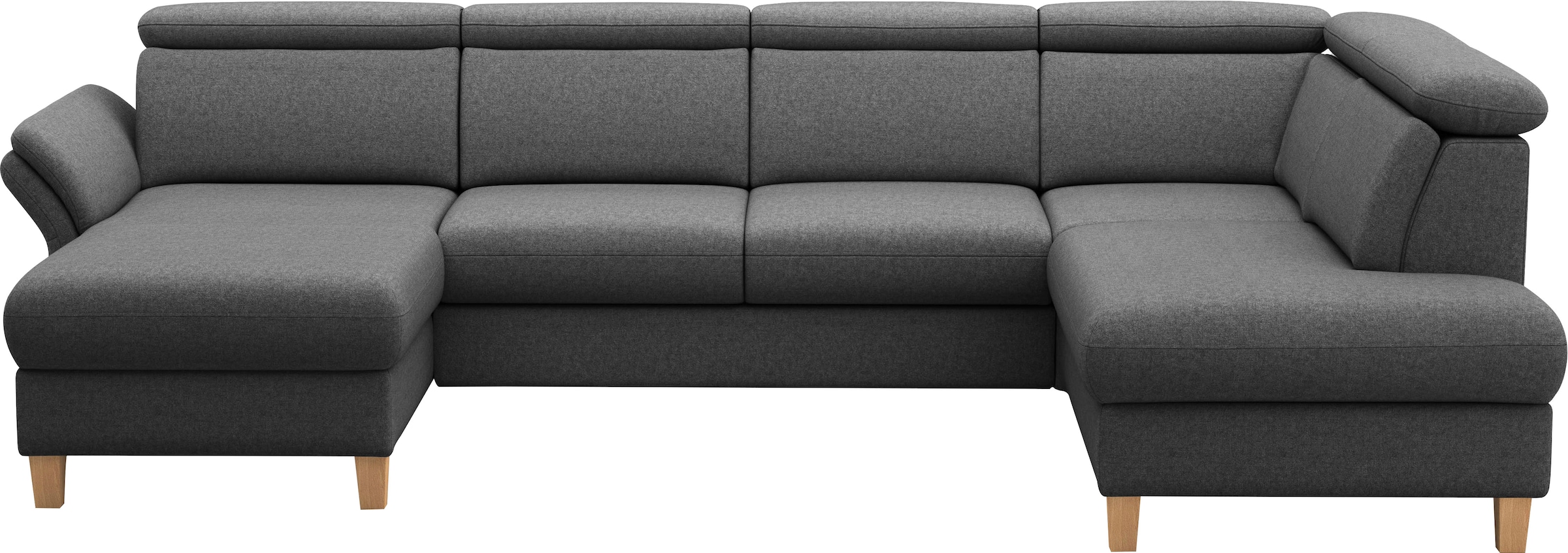 Home affaire Wohnlandschaft »Glendale, U-Form« inkl. Kopfteilverstellung, wahlweise mit Vorziehsitz und Bettkasten