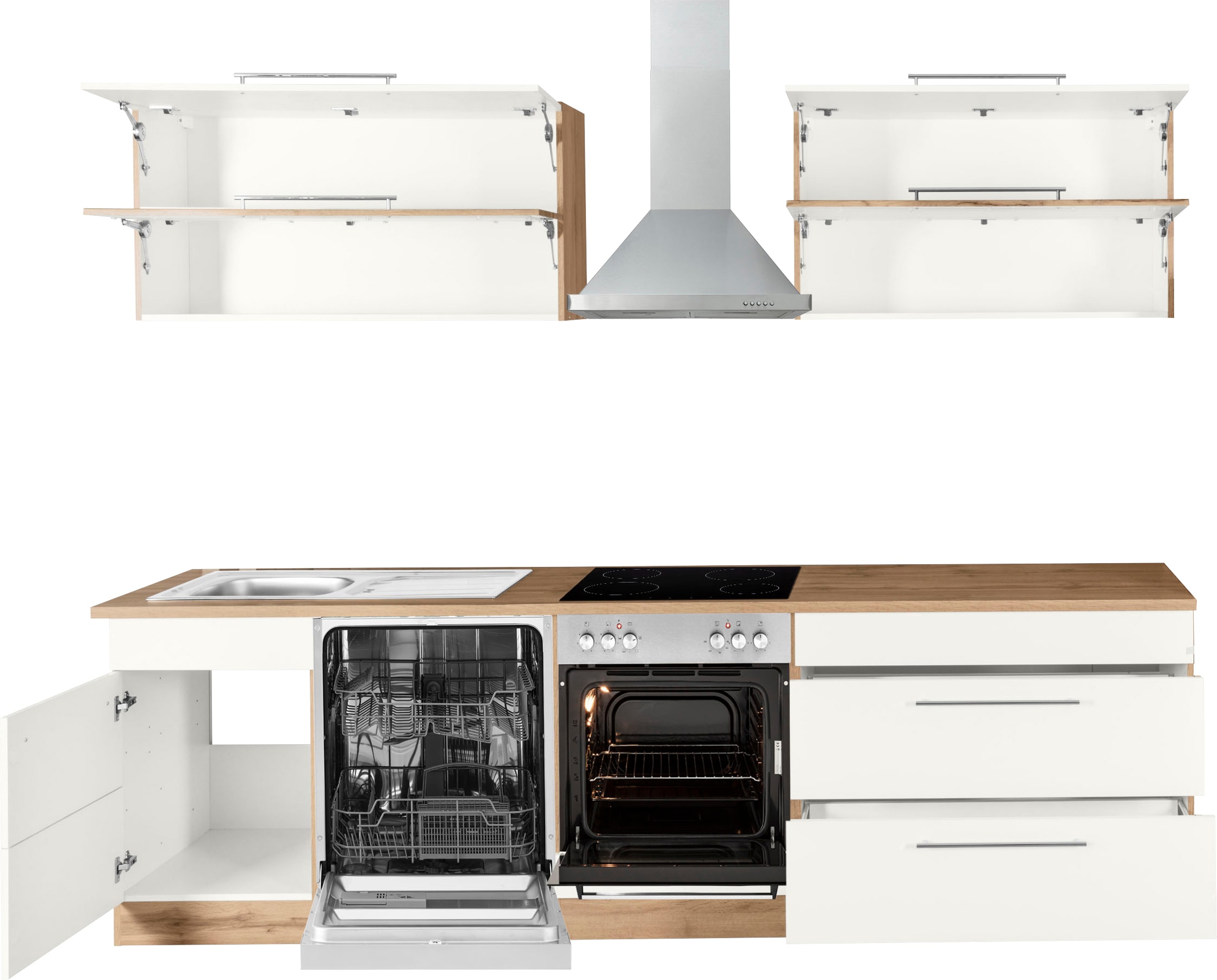 KOCHSTATION Kitchenette »KS-Wien« Largeur 270 cm, avec appareils électriques en option