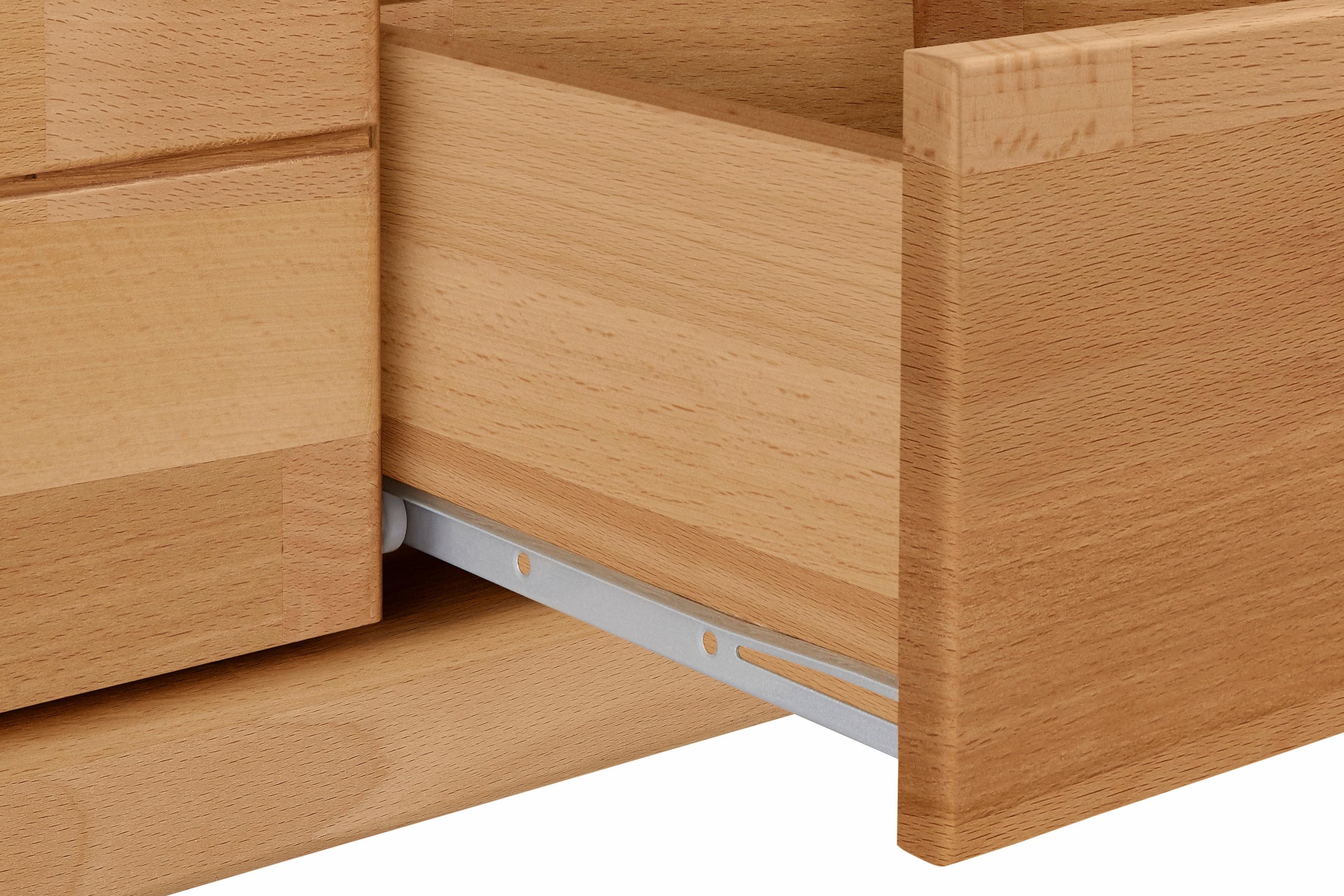 GOODproduct Lowboard »Ribe,140cm breit, Fronten Massivholz,6 Fächer,Kabeldurchführung« Korpus Holzwerkstoff,Glaseinsatz aus gehärtetem Glas,Böden versetzbar