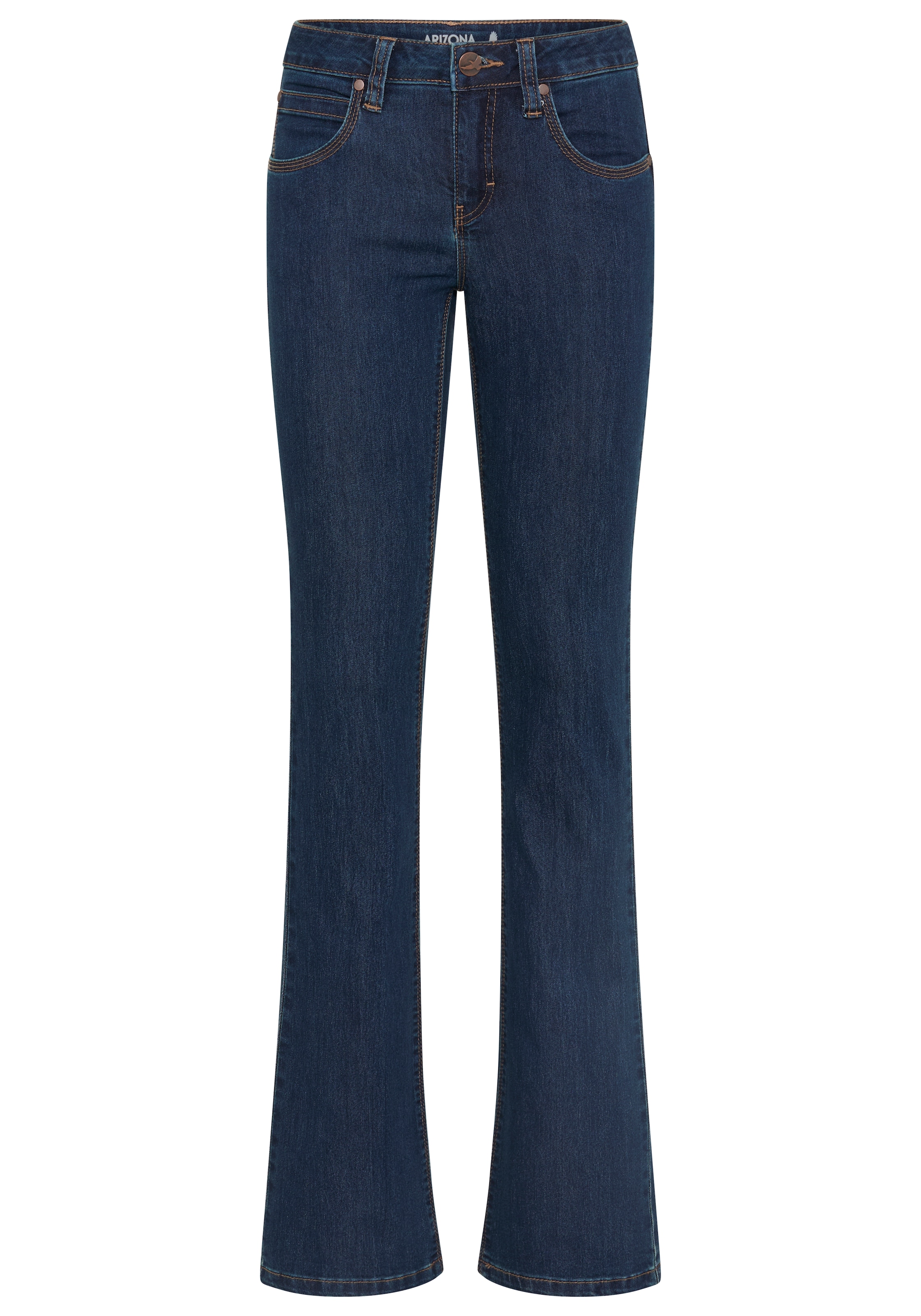 Arizona Jeans bootcut »Shaping« bootcut, coutures contrastées, lavage effet usé, taille basse