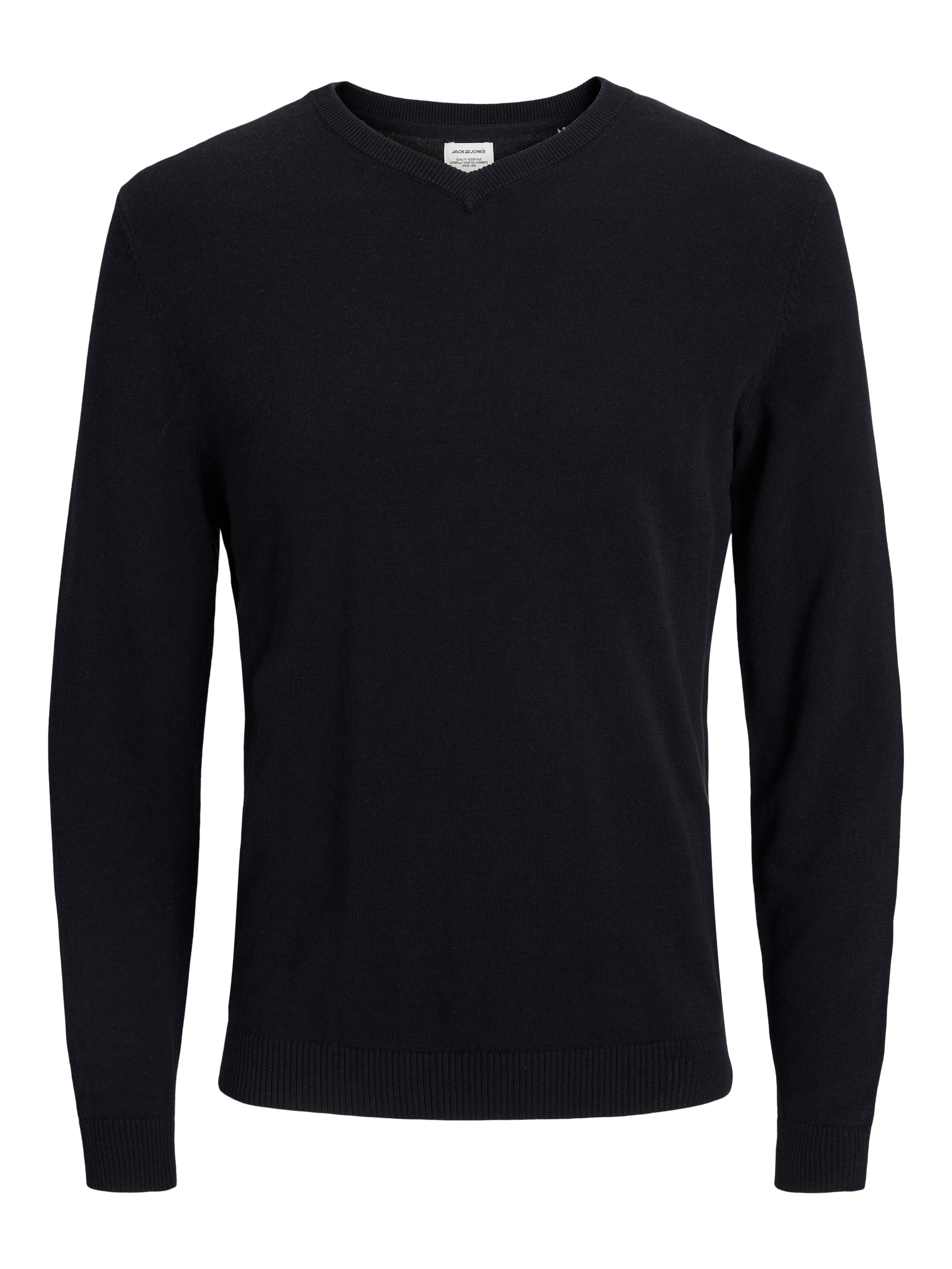 Jack & Jones V-Ausschnitt-Pullover »JJEBASIC mit V-Ausschnitt, ideal für Herbst und Alltag«, unifarben, modisch, slim fit, Baumwolle, V-Ausschnitt
