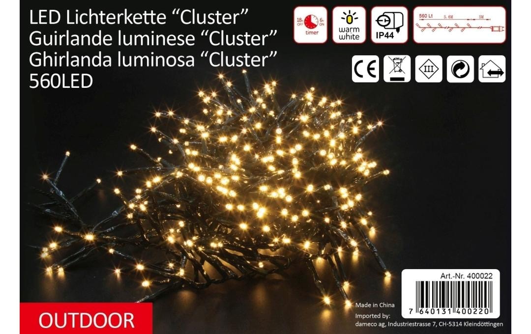   LED-Lichterkette »Dameco Cluster 560 LED, 5,6m Outdoor« 560 Stk.-flammig