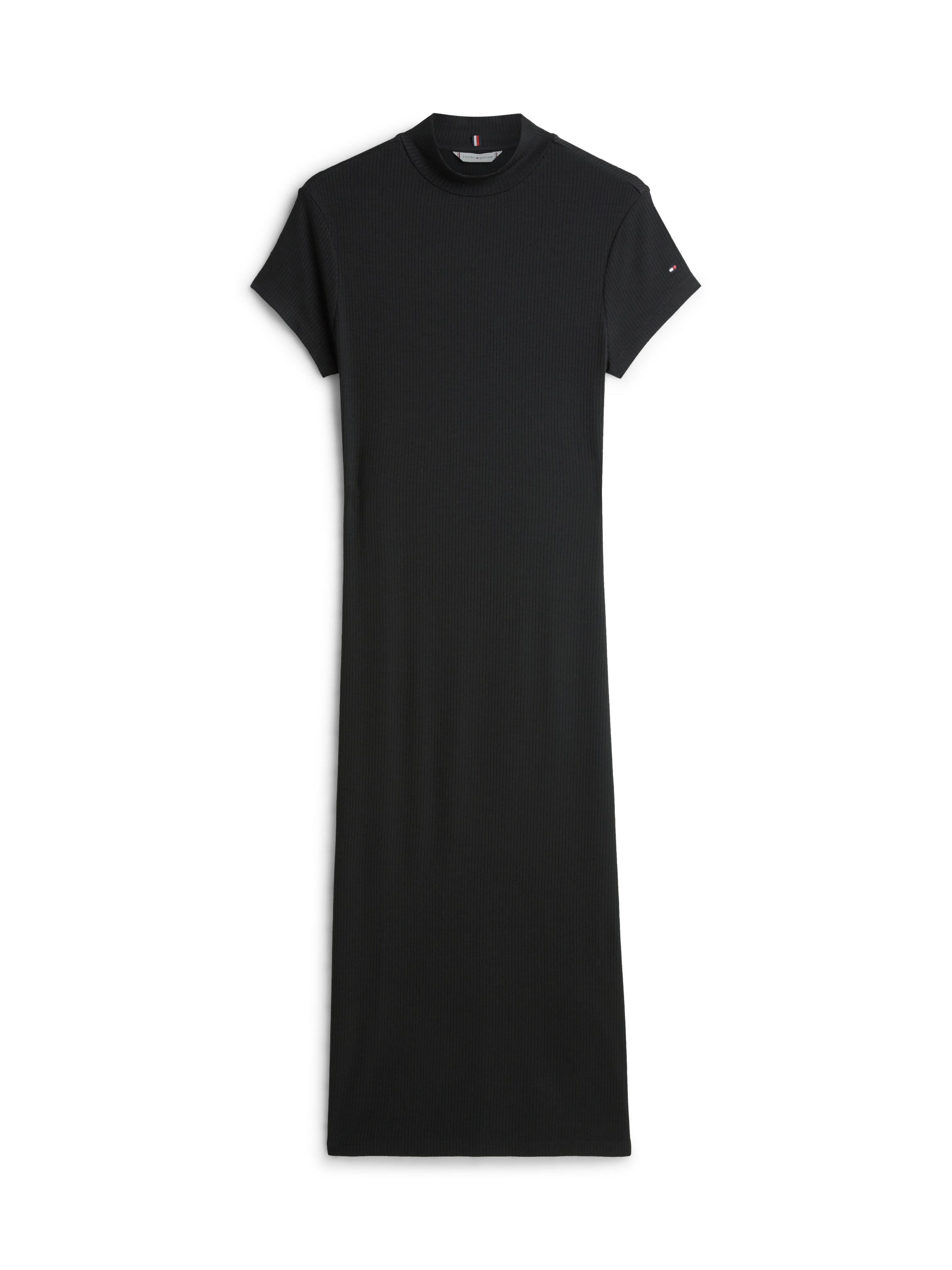 Tommy Hilfiger Jerseykleid »SLIM  5X2 RIB MOCK-NK SS DRS« in gerippter Struktur