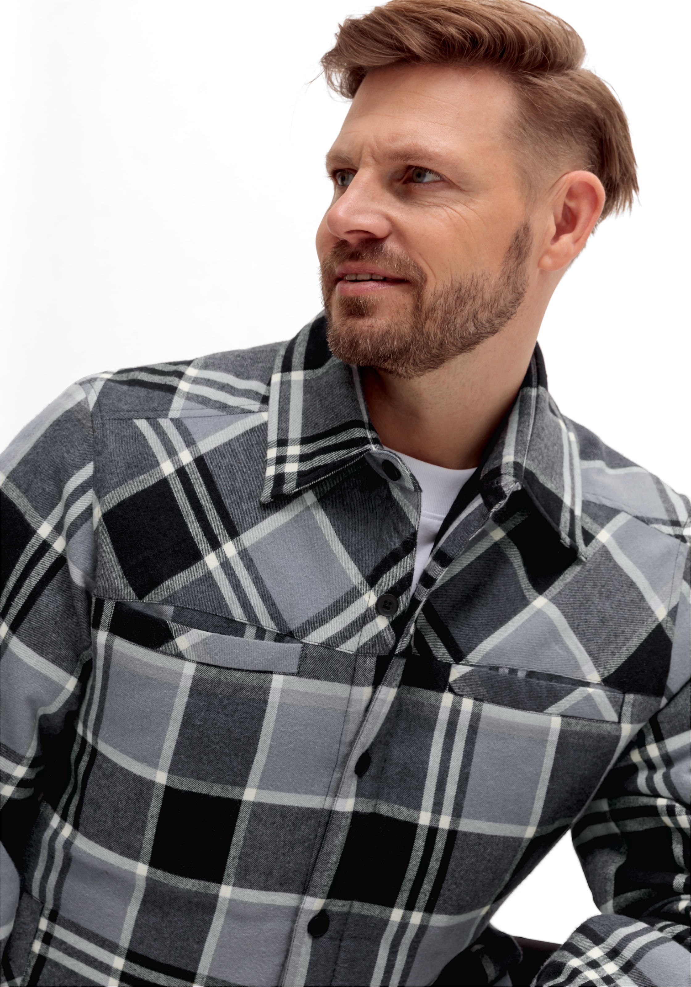 Maier Sports Funktionshemd »Camquadri M« wattiertes Herren Hemd warmes Fleecematerial