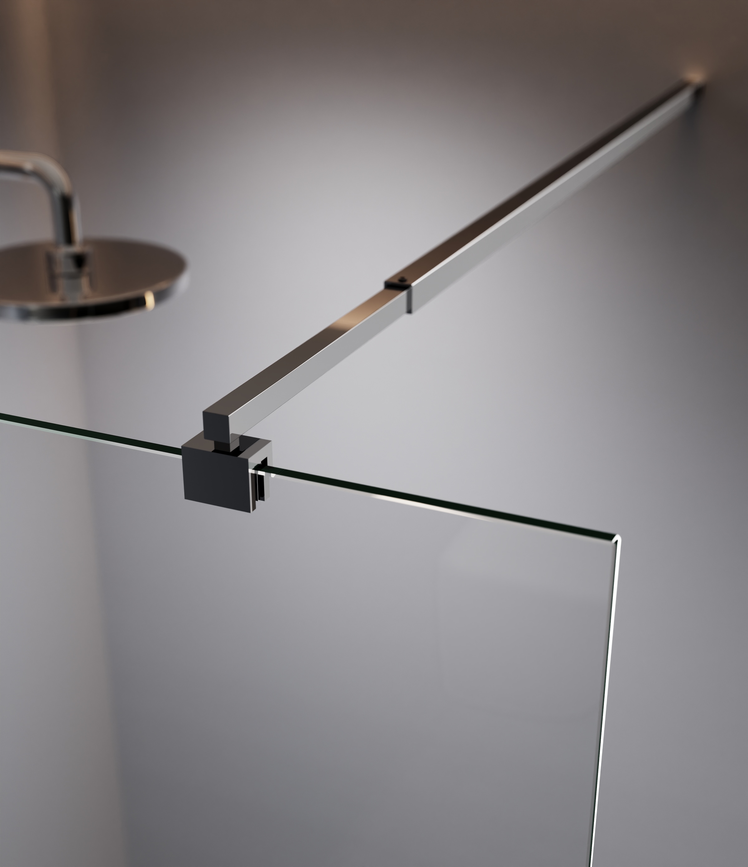 welltime Douche à l'italienne Vitre épaisse 8 mm avec décor à bandes