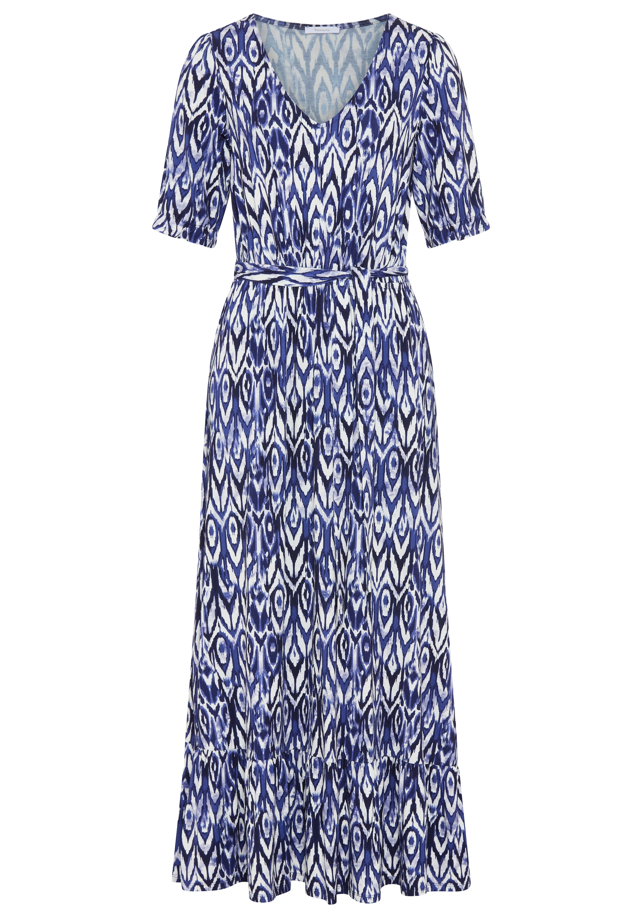 Tamaris Robe en jersey mit verspielten Ärmeln, figurumspielende Passform