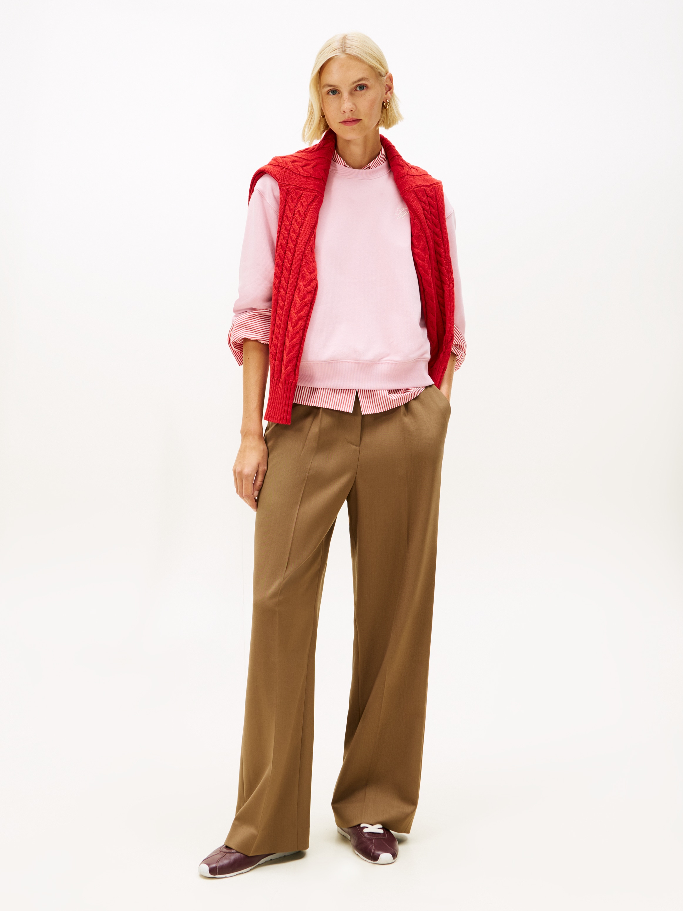 Tommy Hilfiger Sweatshirt »TH SCRIPT REG TERRY SWTSHRT«, Baumwollmischung, Stretch, regular fit
