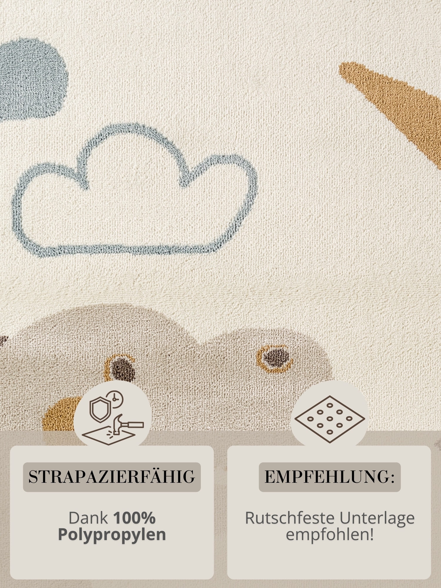 HANSE Home Tapis pour enfants »Dino« Rond 10 mm Höhe Pflegeleicht, Weich, Kinderzimmer, Spielteppich, Spielunterlage