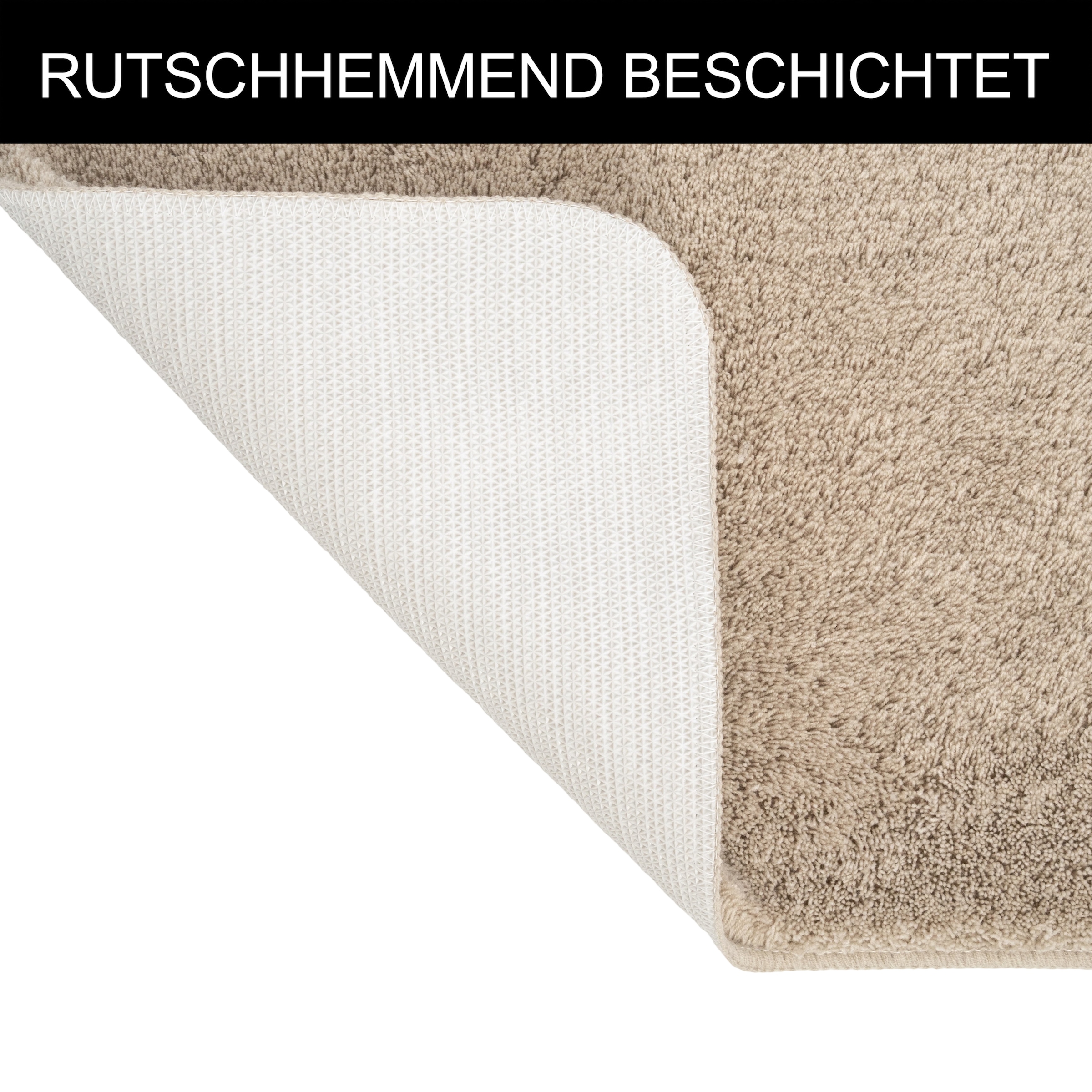 Bruno Banani Badematte »Lana, Standard & Premium Qualität, 25 mm oder 30 mm Höhe« rutschhemmend beschichtet fussbodenheizungsgeeignet | schnell trocknend | strapazierfähig Badteppich, Badematten, unifarben, auch als 3 teiliges Set & rund