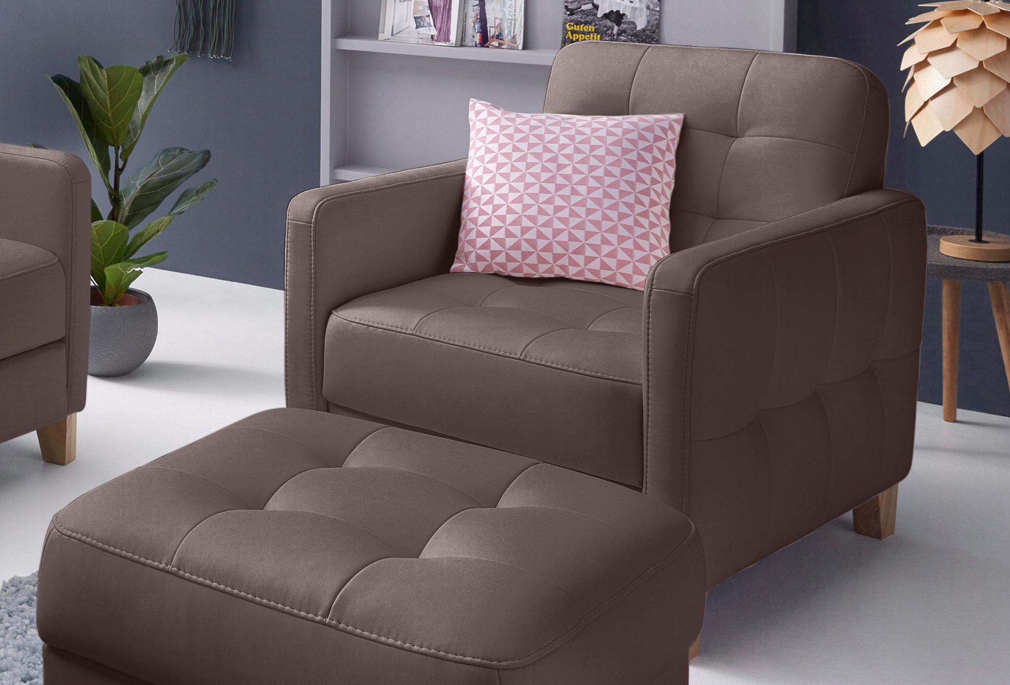 exxpo - sofa fashion Fauteuil »Elio, Loungesessel, aufwendige Detailverarbeitung, bequem und modern« hoher Sitzkomfort für entspannende Momente