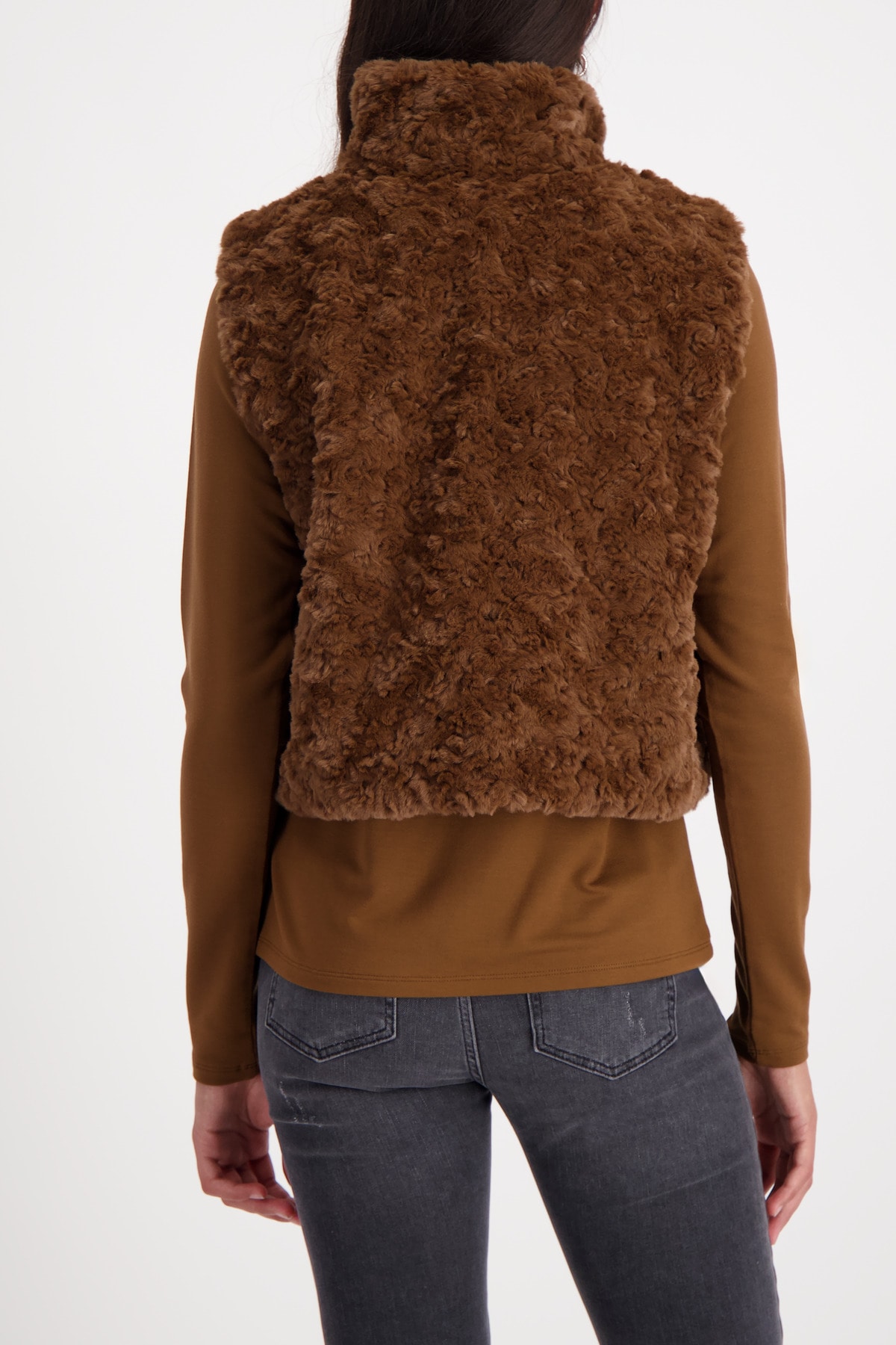 Monari Gilet en imitation fourrure Regular fit mit Stehkragen