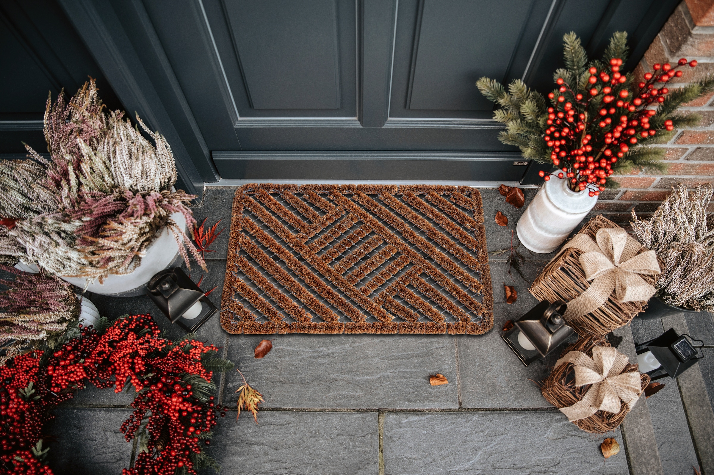 HANSE Home Fussmatte »Grid Brushes Mat, Türmatte« rechteckig 33 mm Höhe Gitter, Robust, Bürsten, Innen, Aussen, Schmutzabtreter, Wetterfest