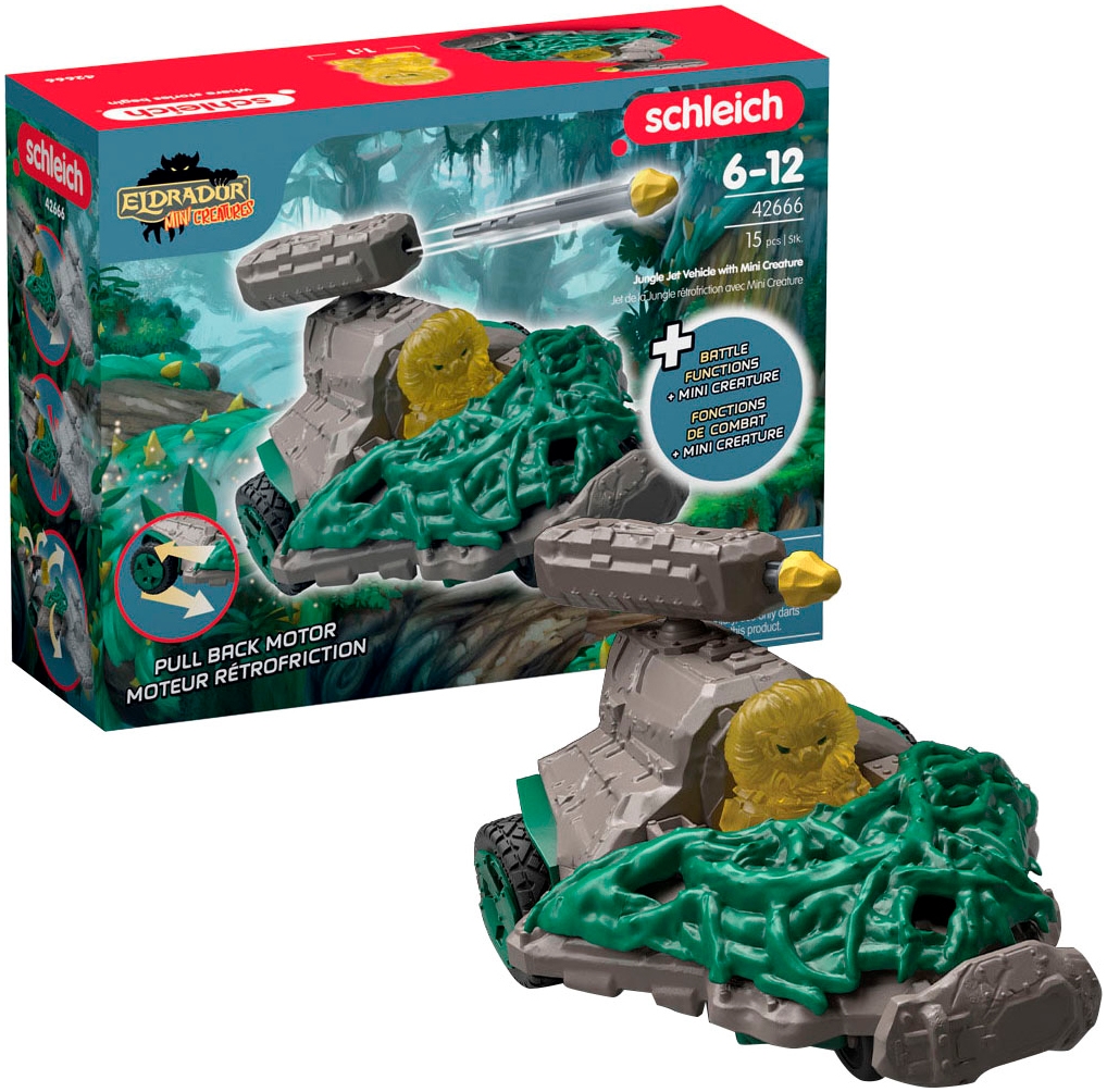 Schleich® Spielzeug-Auto »ELDRADOR® CREATURES, Dschungel Düsenjet Fahrzeug (42666)« mit Mini Cretaure; Made in Europe