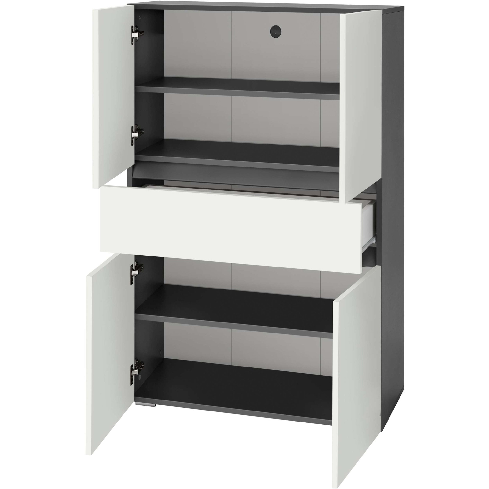 Home affaire Midischrank »Wisla« mit 4 Türen & 1 Schublade, Breite 76 cm, Höhe 130 cm