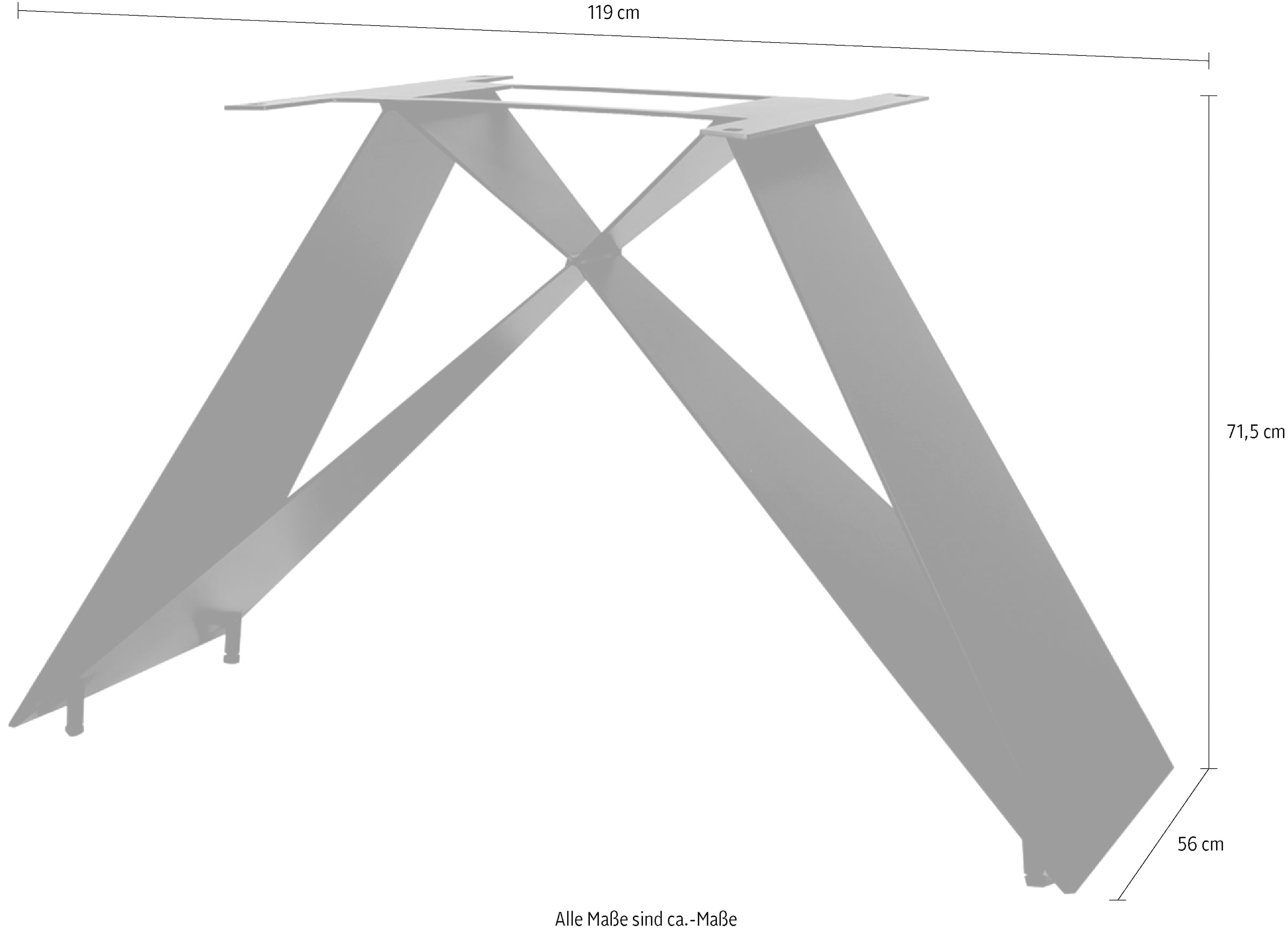SIT Pied de table »Kotor aus Metall in Schwarz für Platten von 160–240 cm« 1 cuis tlg. Support de plateau de table minimaliste au design Cross-Base