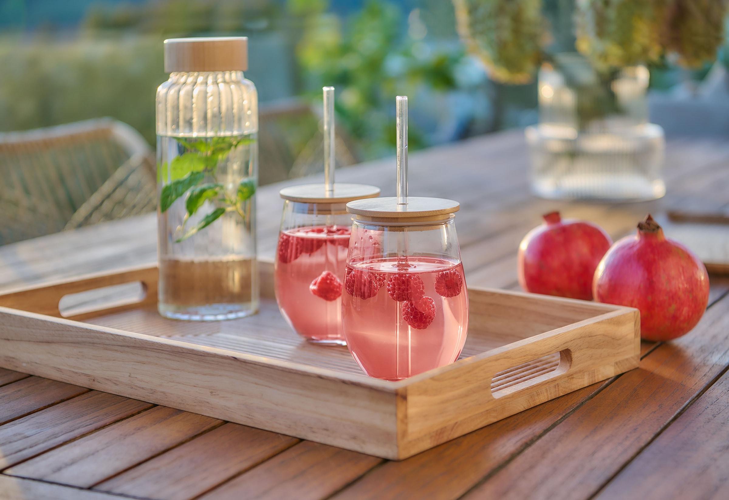 Zeller Present Set de verres 4-teilig, inkl. Trinkhalm, 500 ml